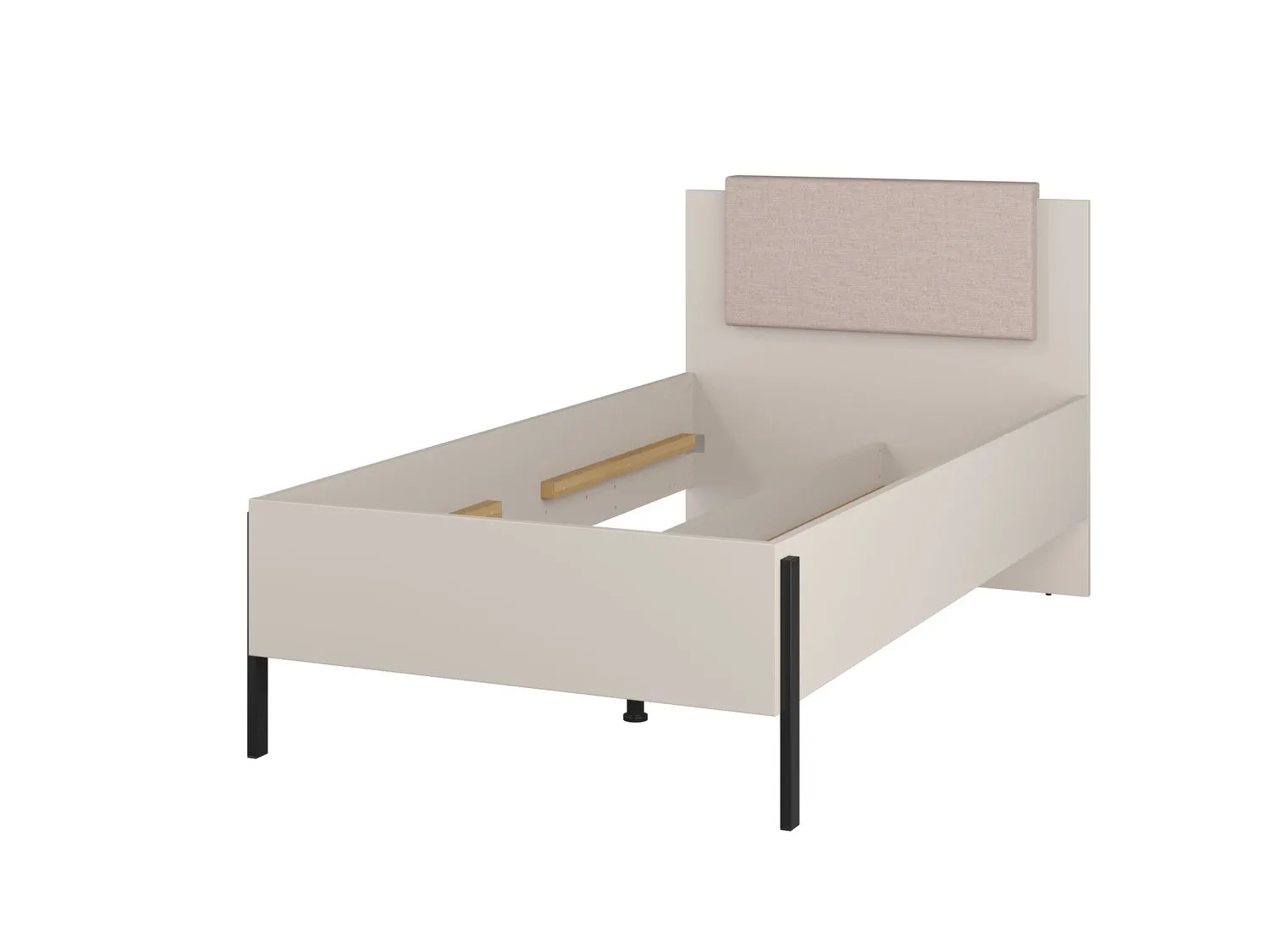 Łóżko z zagłówkiem i pojemnikiem JUKON S 100x200 kaszmirowe