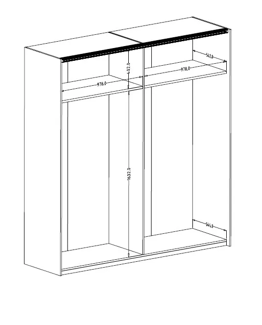Szafa przesuwna 2-drzwiowa z lustrem SIGMA 18 dąb flagstaf czarna - 24FWLI18