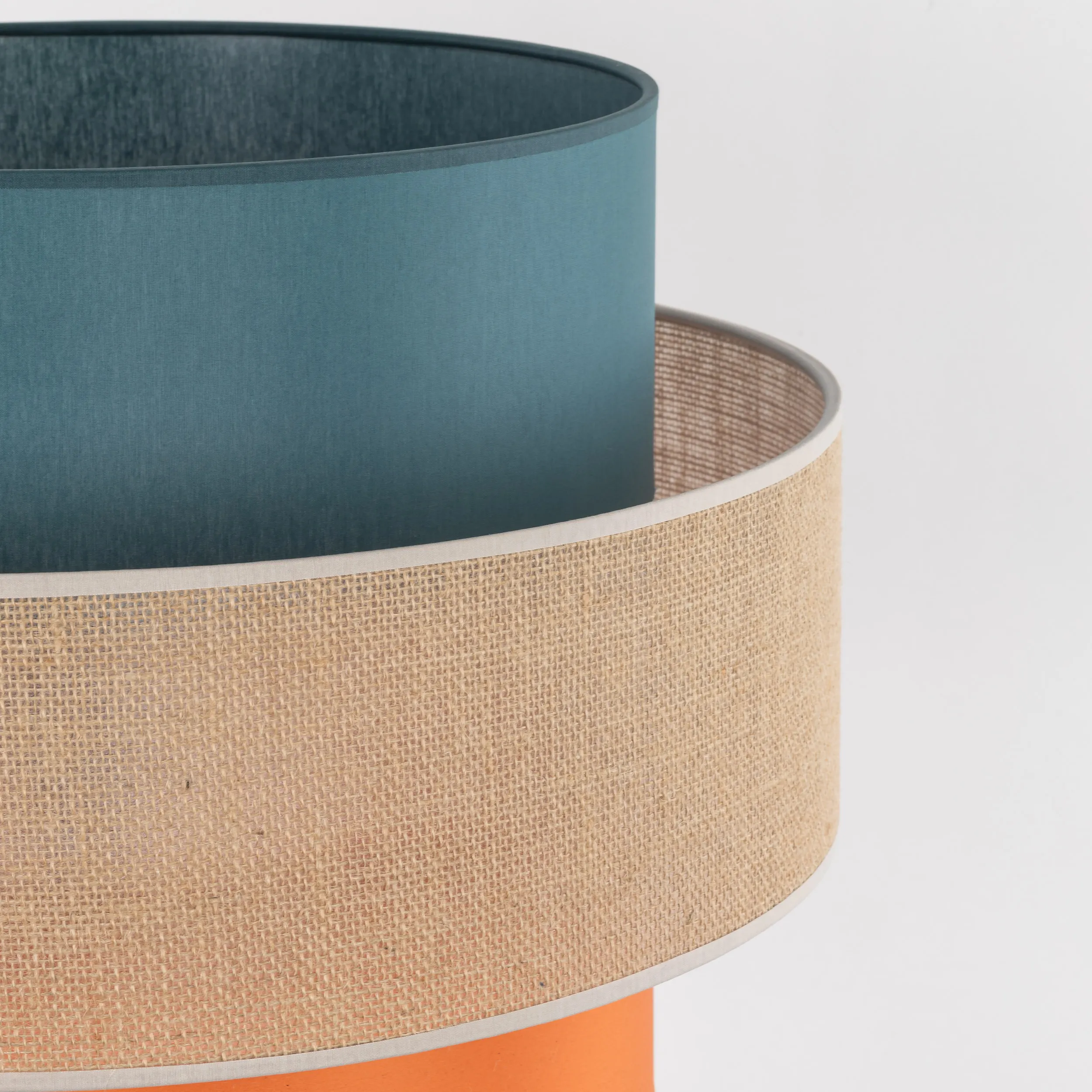 Lampa podłogowa TRIO JUTA czarna z wielokolorowym niebieskim brązowym juta pomarańczowym kloszem 159x50cm - TK_6452