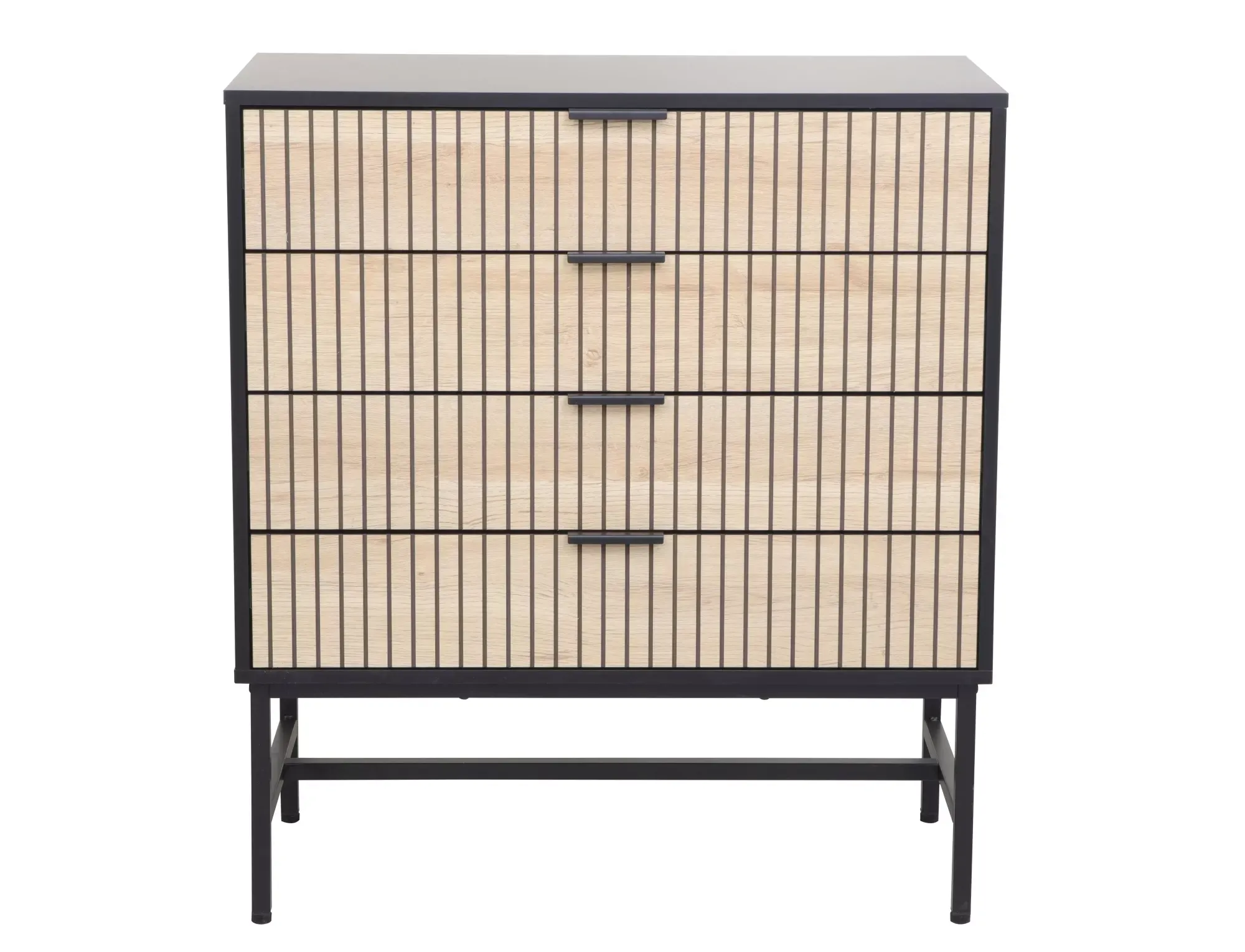 Komoda z szufladami MAGO K2 80 cm drewniano-czarna - MAGOK2