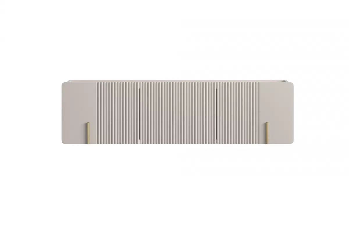 MALMI Szafka RTV 150 2D1SZ - cashmere / crema bianca / wisząca / złote uchwyty - B_162320