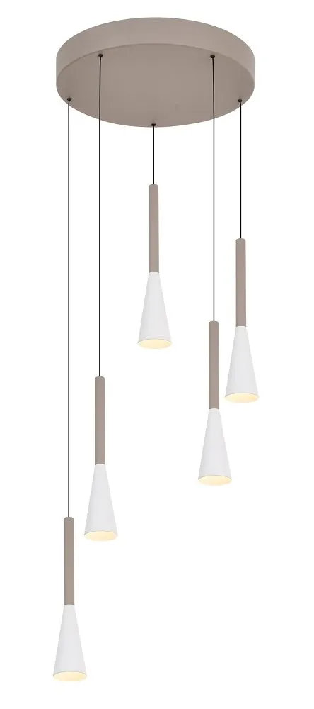 Lampa wisząca okrągła TROMPTO 5 LED kaszmirowa
