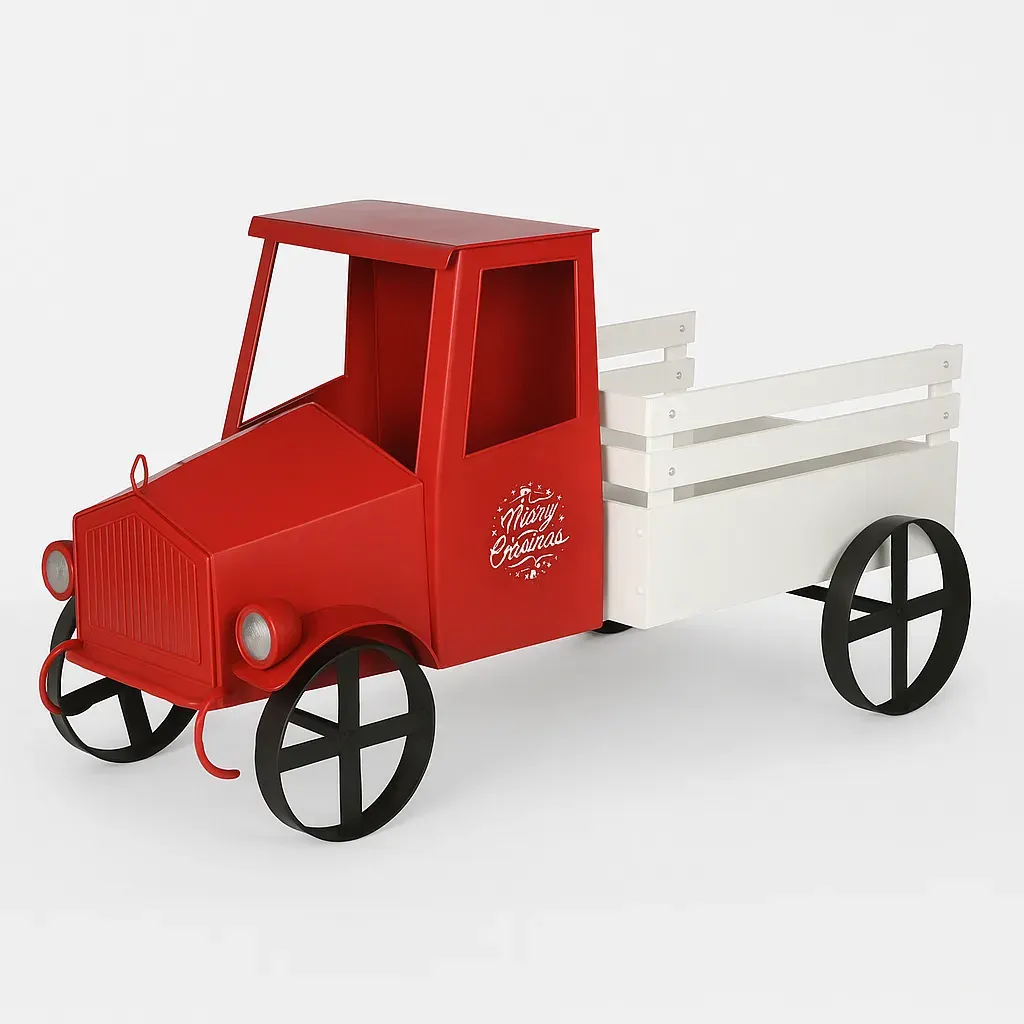 Dekoracja metalowa AUTO "MERRY CHRSITMAS" biało-czerwone Dekoracja metalowa AUTO "MERRY CHRSITMAS" biało-czerwone