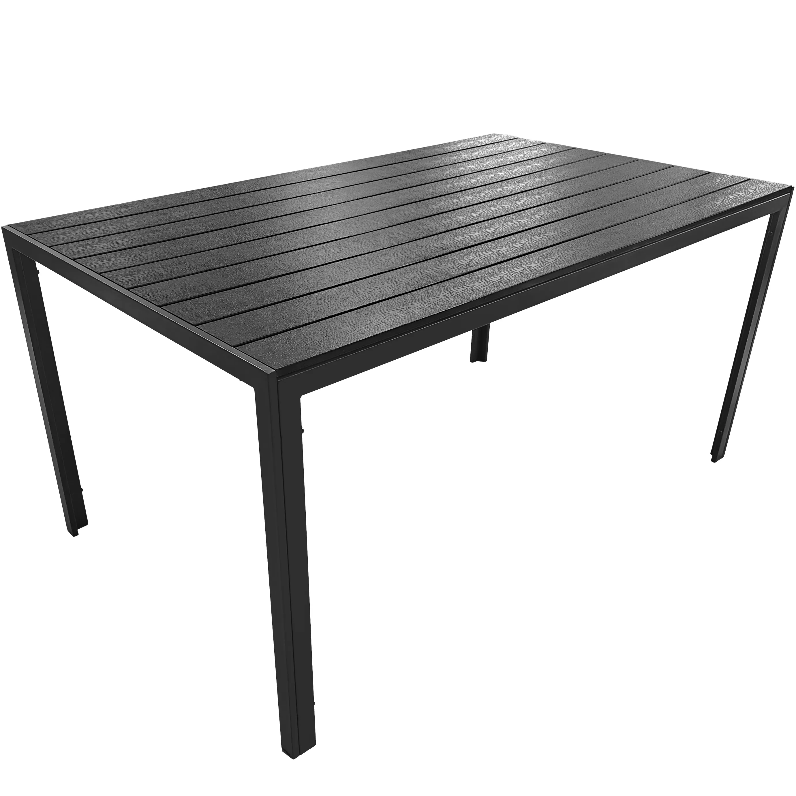 Zestaw Mebli Luxury stół 150x90cm + 6 składanych krzeseł czarny - DLG_92412