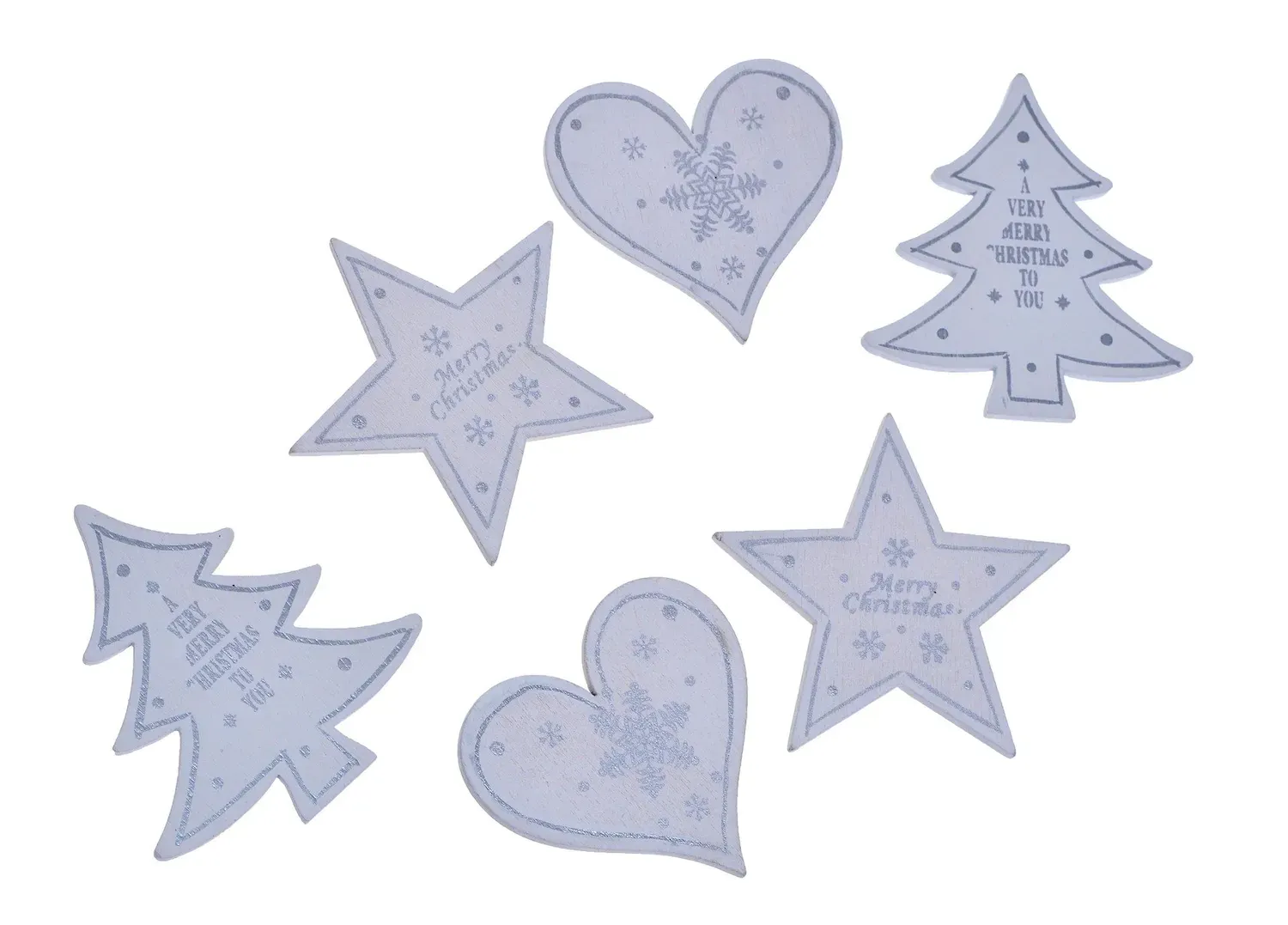 Naklejki świąteczne 6 sztuk białe