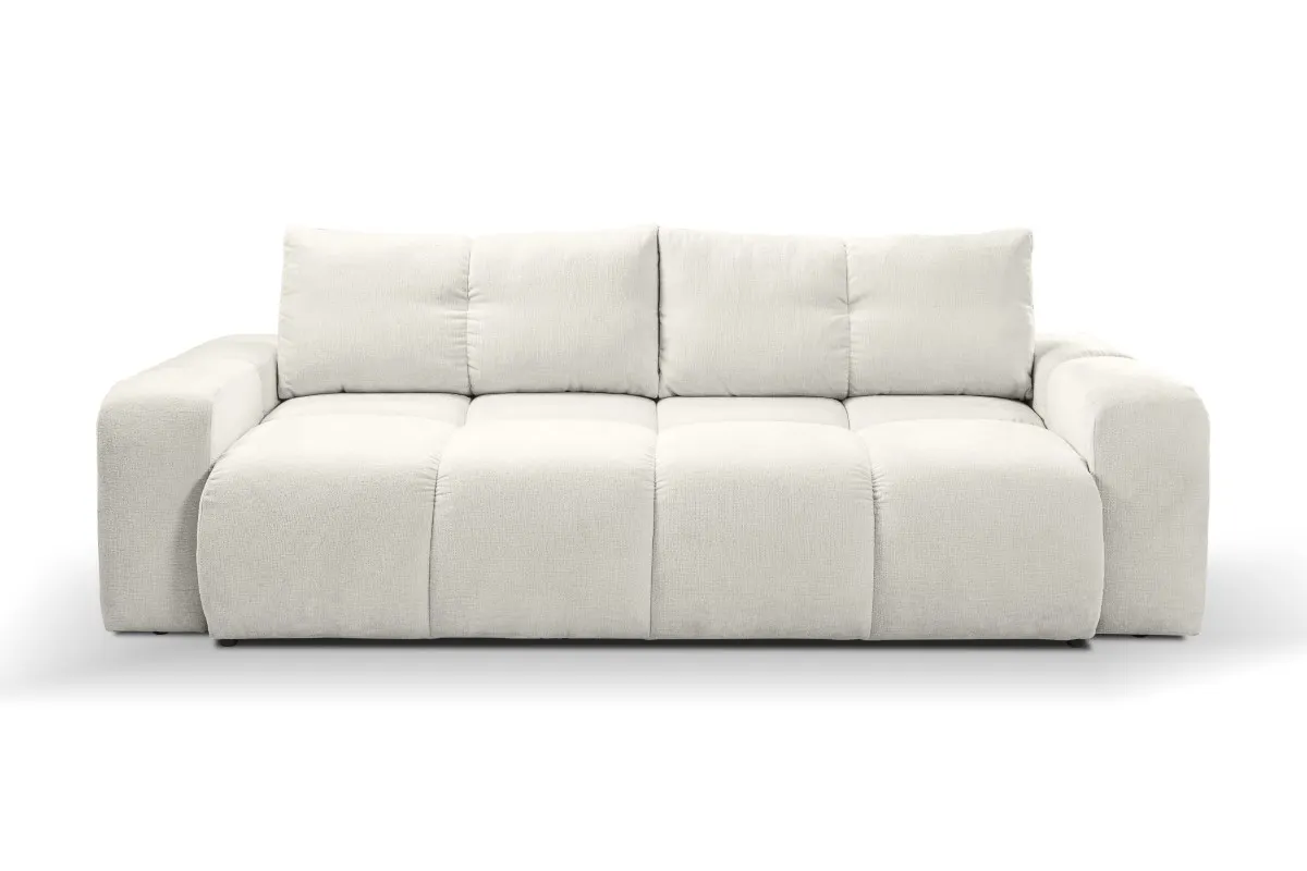 Sofa rozkładana z pojemnikiem SOHO 259 cm pikowana beżowa - SOHO_SO_PH02