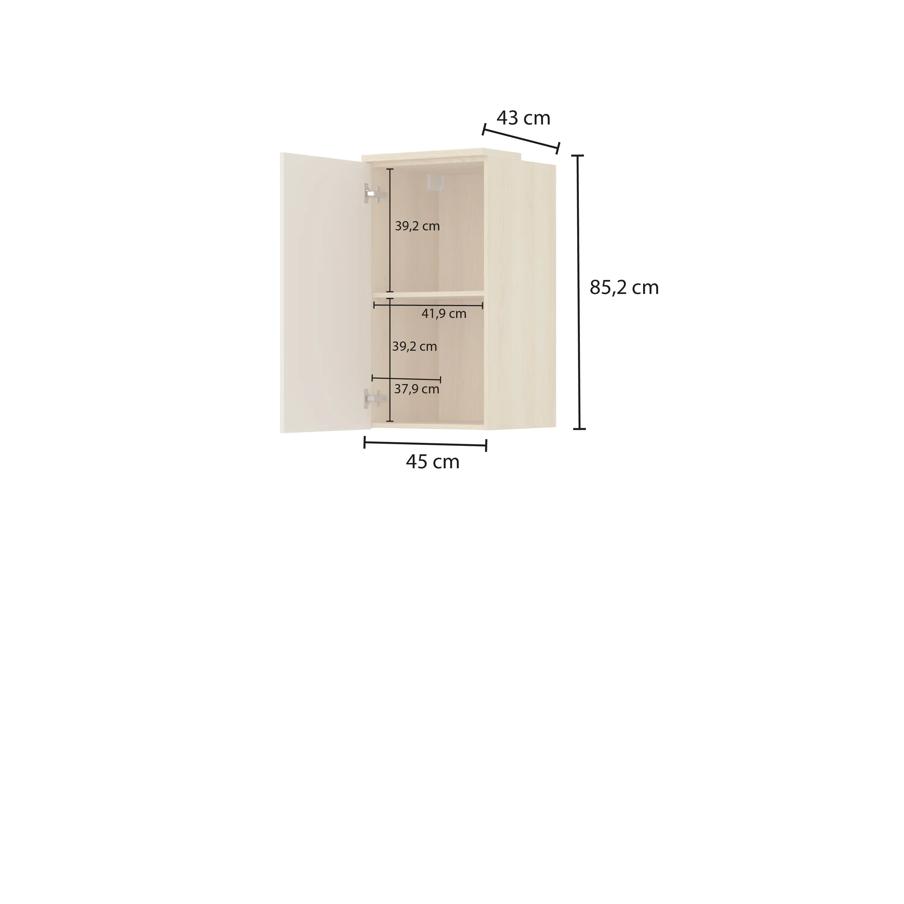 Szafka wisząca P/L 45 cm TERRA 10 dąb Lindberg beż piaskowy — zdjęcie 9