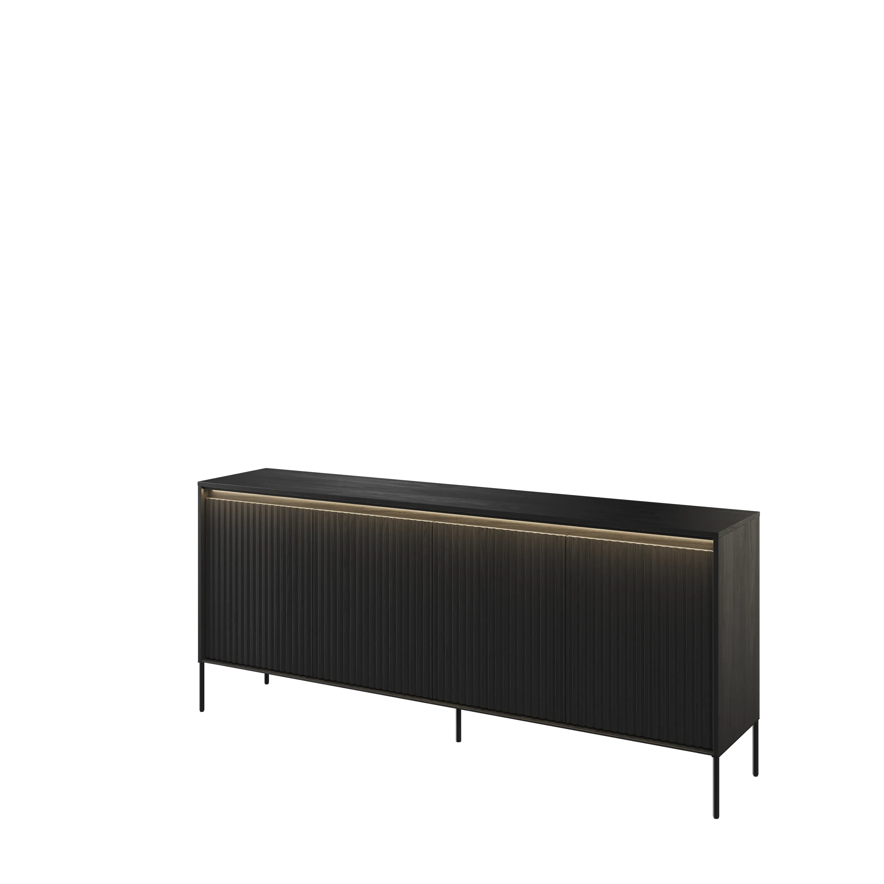 Komoda z oświetleniem TREND TR-04 4D czarna - TR4C-V2