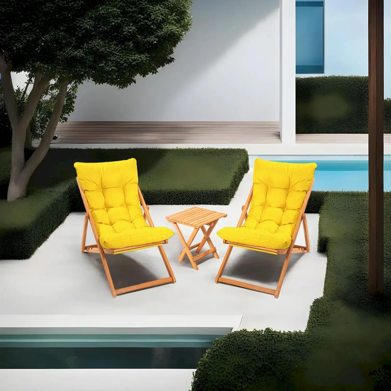 Zestaw ogrodowy (3 elementy) MYD1134 żółty naturalny - ASI_644MYD1134