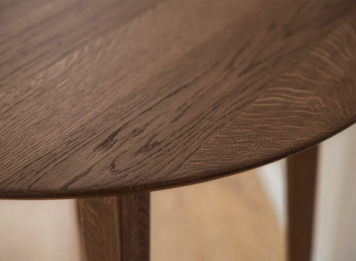 Stół dębowy okragły ORBETELLO rozkładany 110-160cm - tabacco - KULSR110T