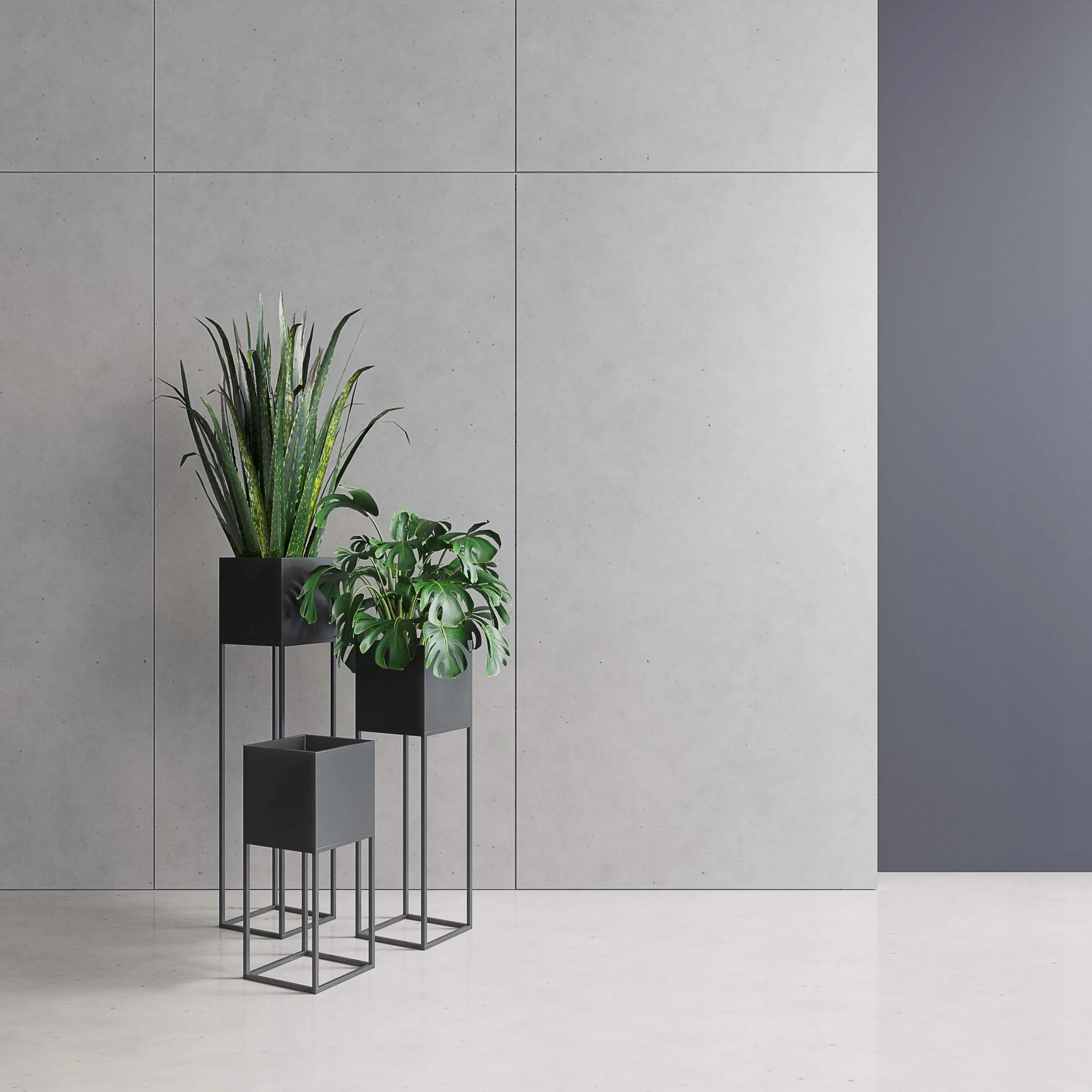 DONICZKA-osłonka na donice metalowa LORIENT L czarna - LD_TZ000063