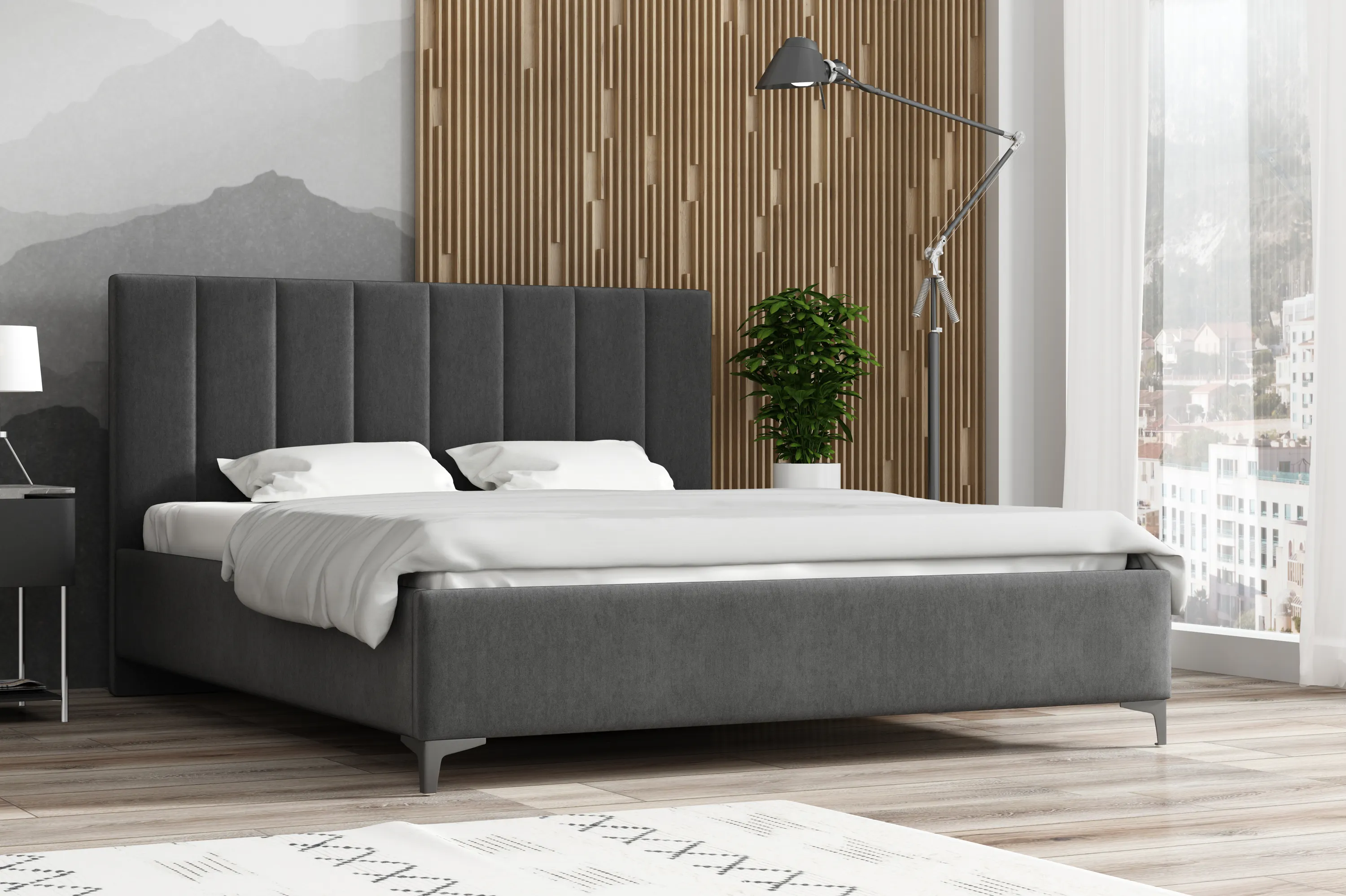 Łóżko z pojemnikiem Lahti 160x200 Kronos 22 czarne - LAHTI_160_KRONOS_22