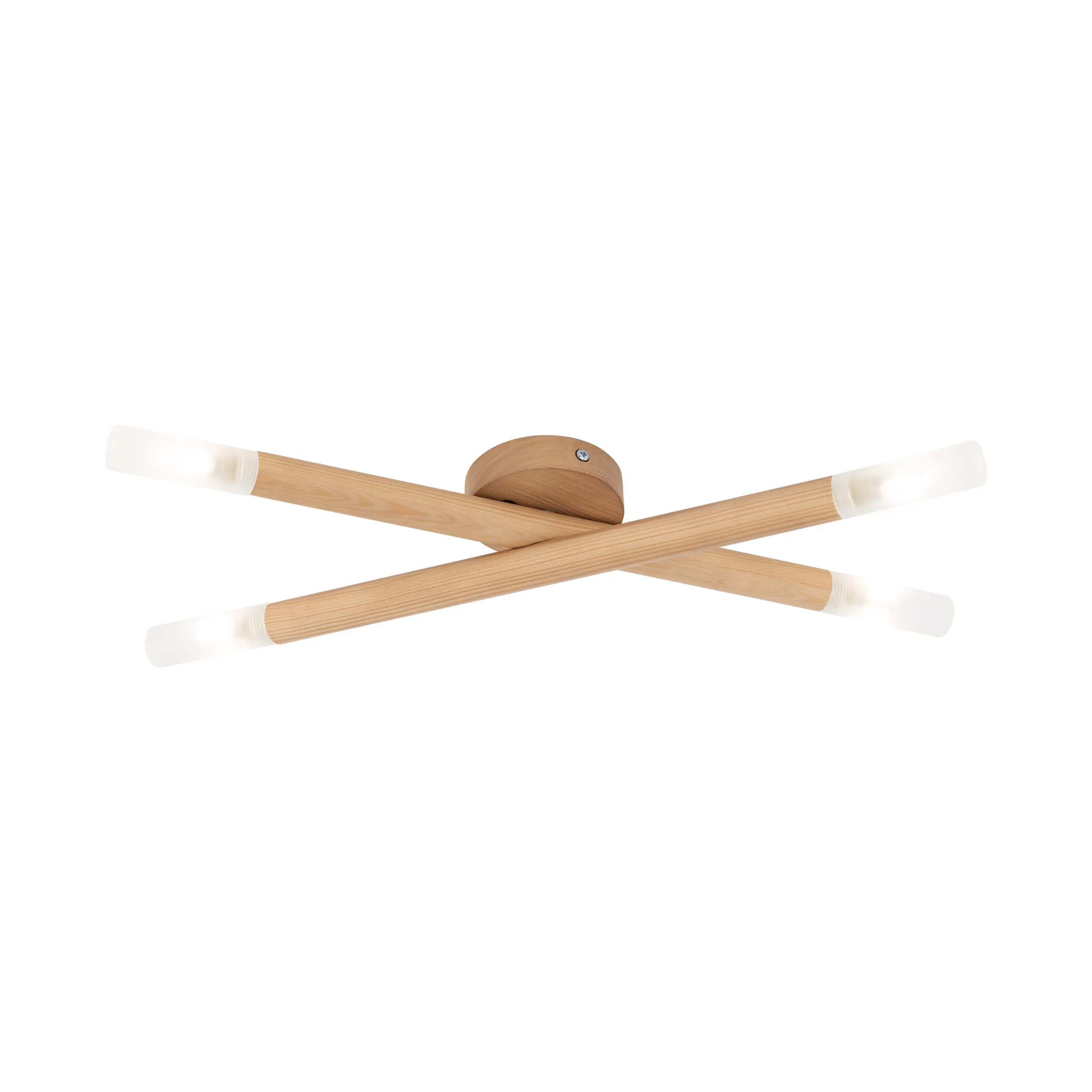 Lampa sufitowa NOBLE jasna drewniana z mlecznymi kloszami 50x23x5cm - TK_4524