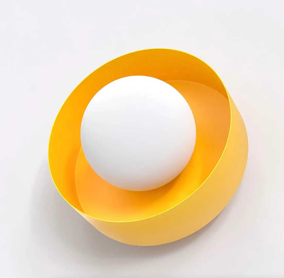 image lamp, sconce, yellow, round, modern