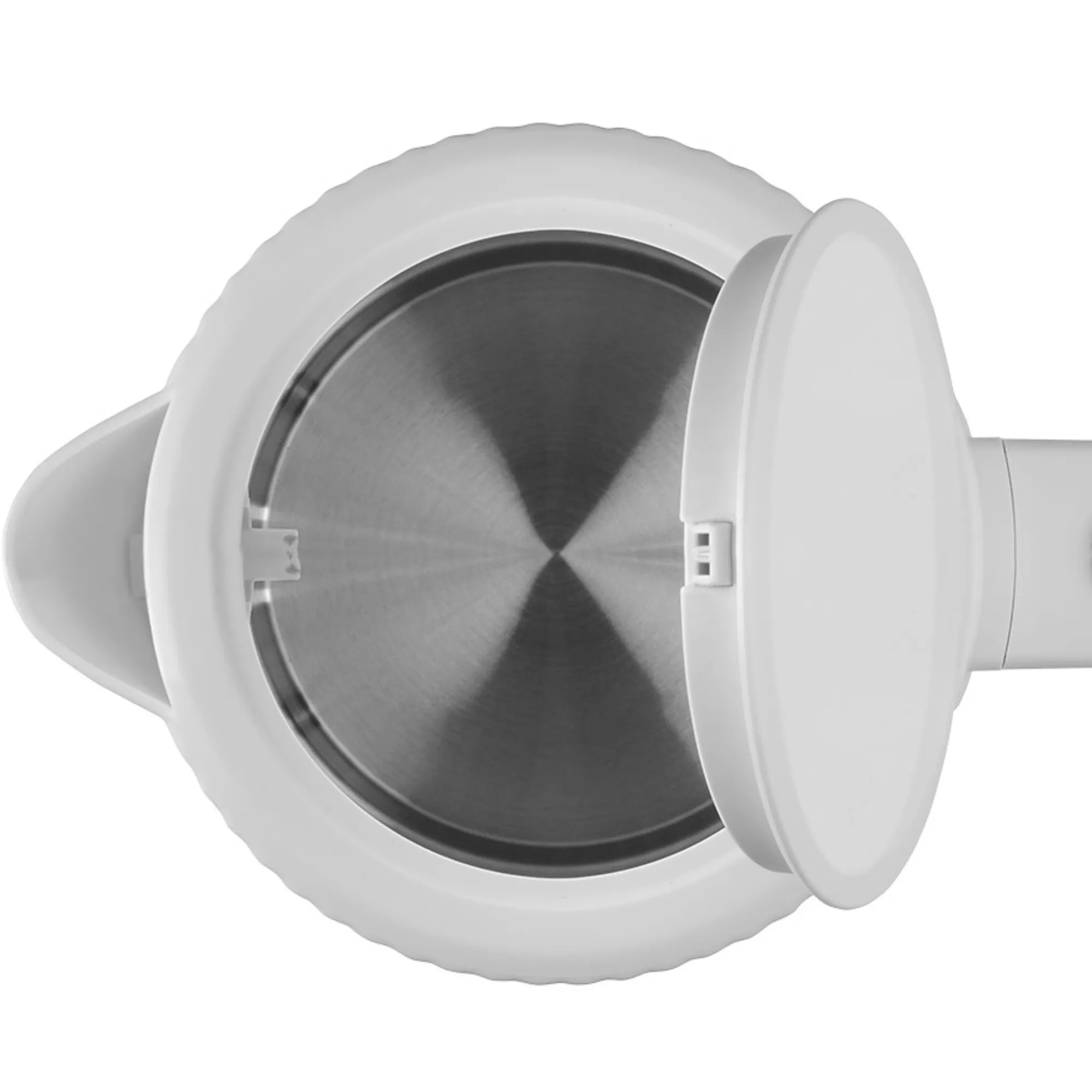 image stalowy, pokrywka czajnika, wyłącznik pokrywy, biały, okrągły garnek