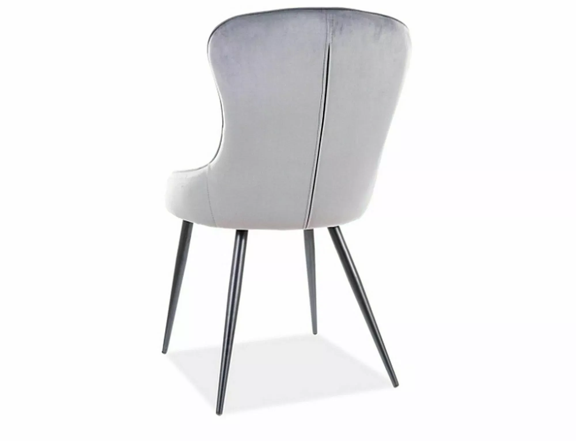 Krzesło tapicerowane LOTUS VELVET Bluvel 14 szary stelaż czarny - LOTUSVCSZ