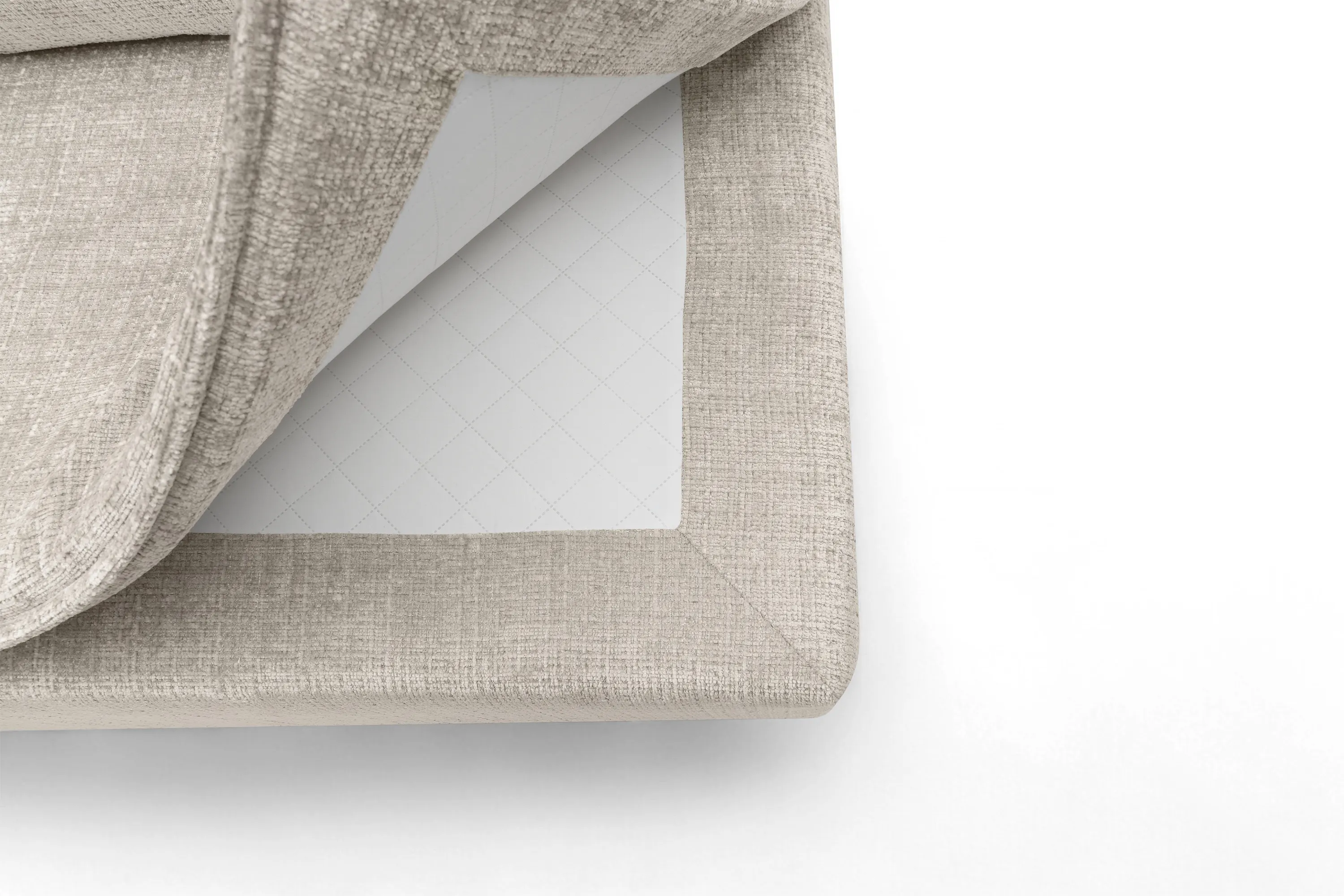 Sofa rozkładana z pojemnikiem FIRIOZA 210 cm ciemnobeżowa - B_165928