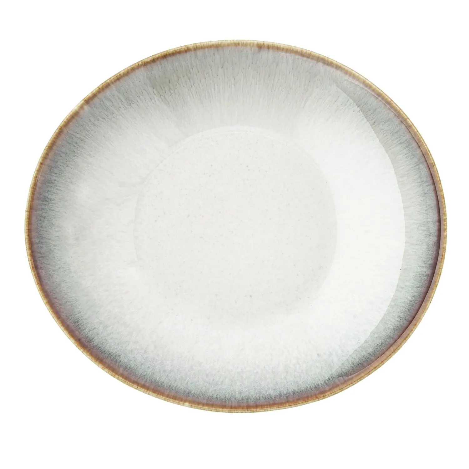 image talerz, ceramiczny, biel/szary gradient, okrągły, krawędź brązowa