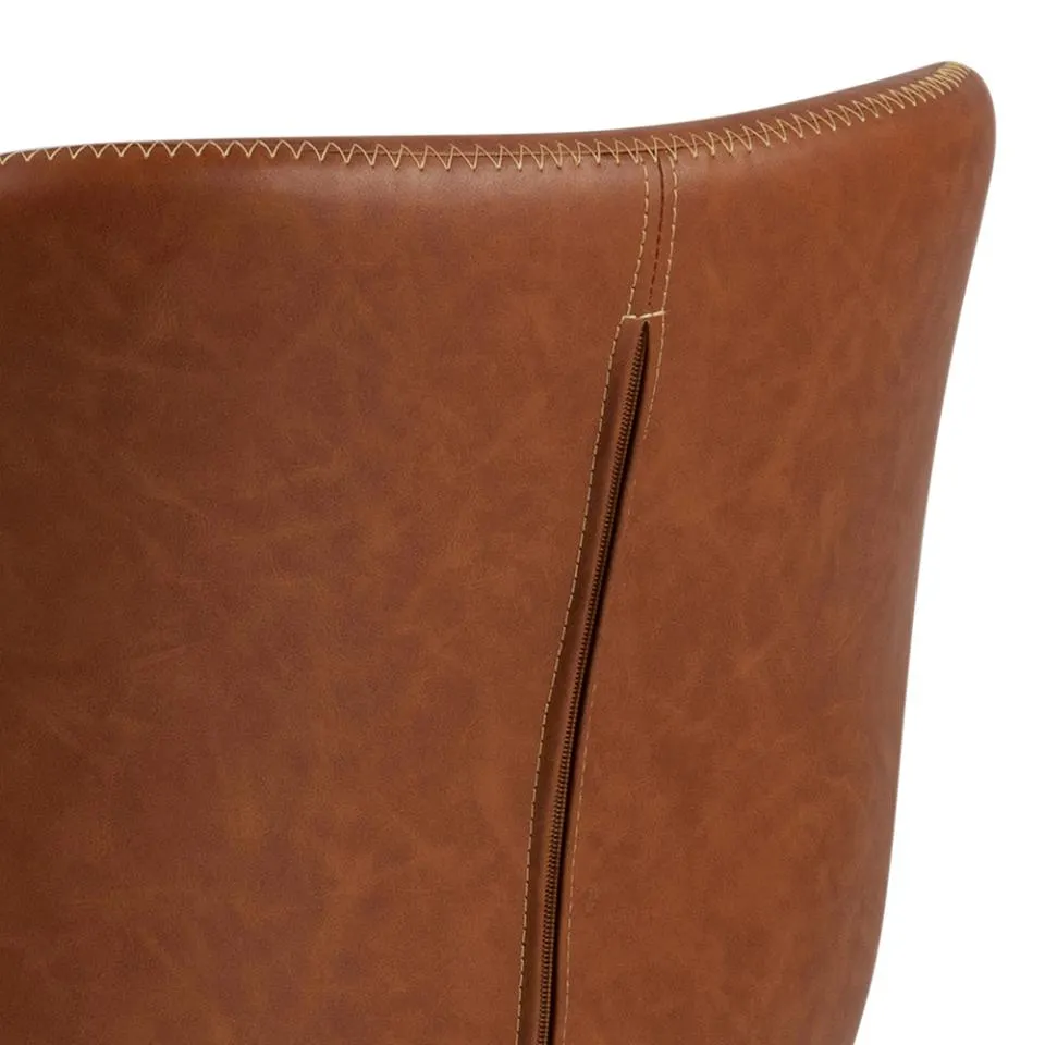 Krzesło tapicerowane DOREN ekoskóra- brązowy (zam. błyskawiczny), czarny ( zestaw 2 sztuk ) - H000019037