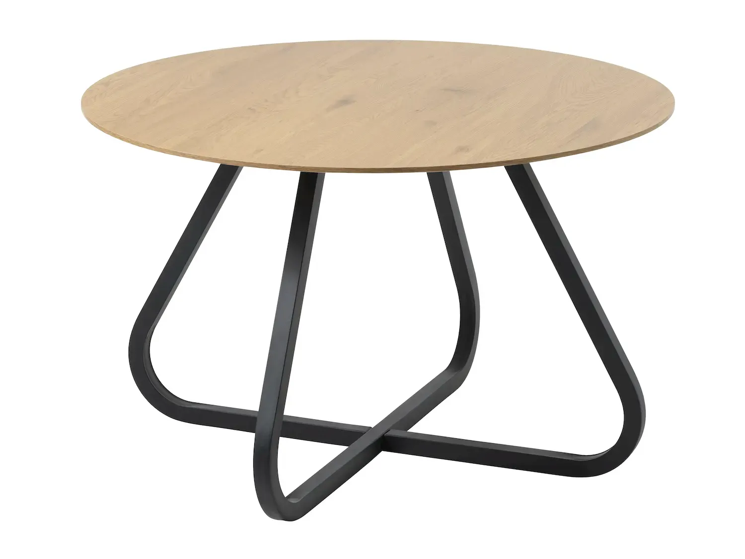 Stół CESURA okrągły Ø120 cm - naturalny, czarny