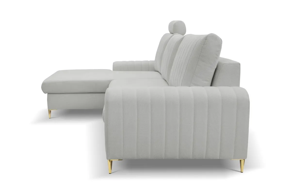 Narożnik rozkładany z pojemnikiem MONACO LOFT 251 cm lewy popielaty - MONACO_NAR_LOFT18_L