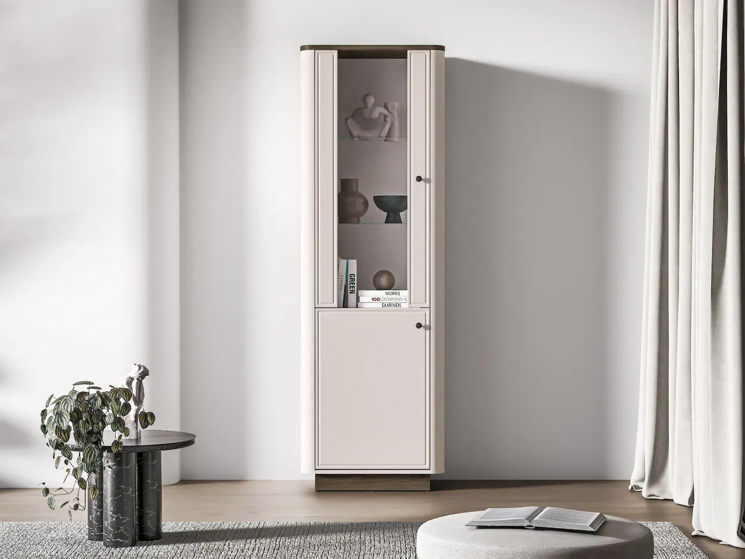 Witryna 2-drzwiowa VILAVIO 01 L/P dąb windmill dark cashmere - 1VILA01-001