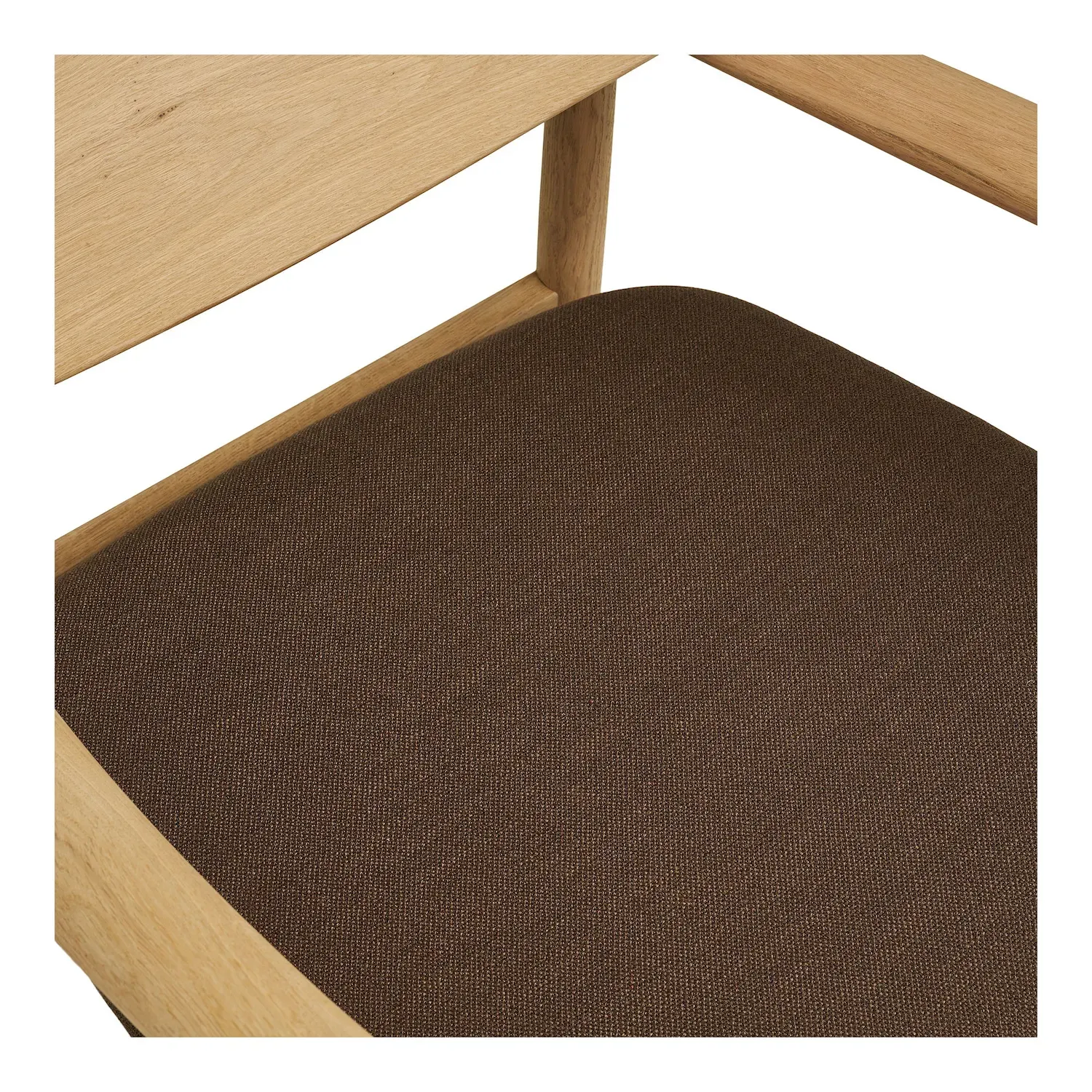 Fotel wypoczynkowy z tapicerowanym siedziskiem OLVERA brązowy naturalny - 1101169