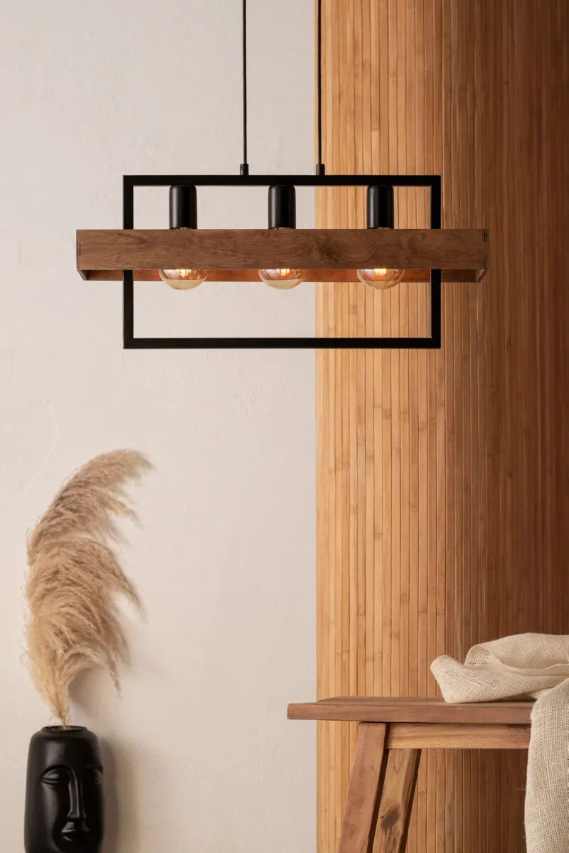 Lampa wisząca ROBIN 3 czarno-brązowa