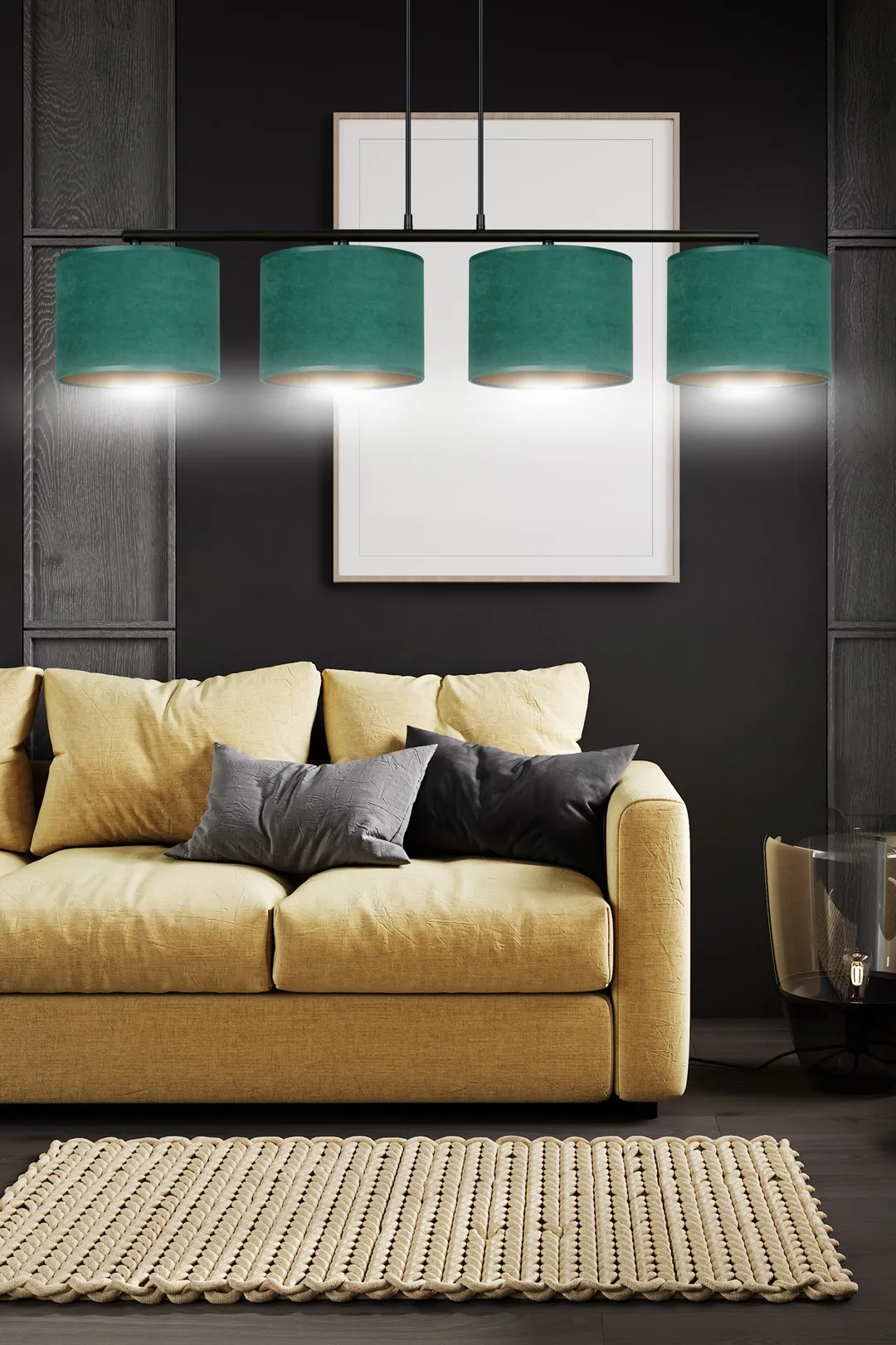 Lampa wisząca HILDE 4 czarny zielony — zdjęcie 6