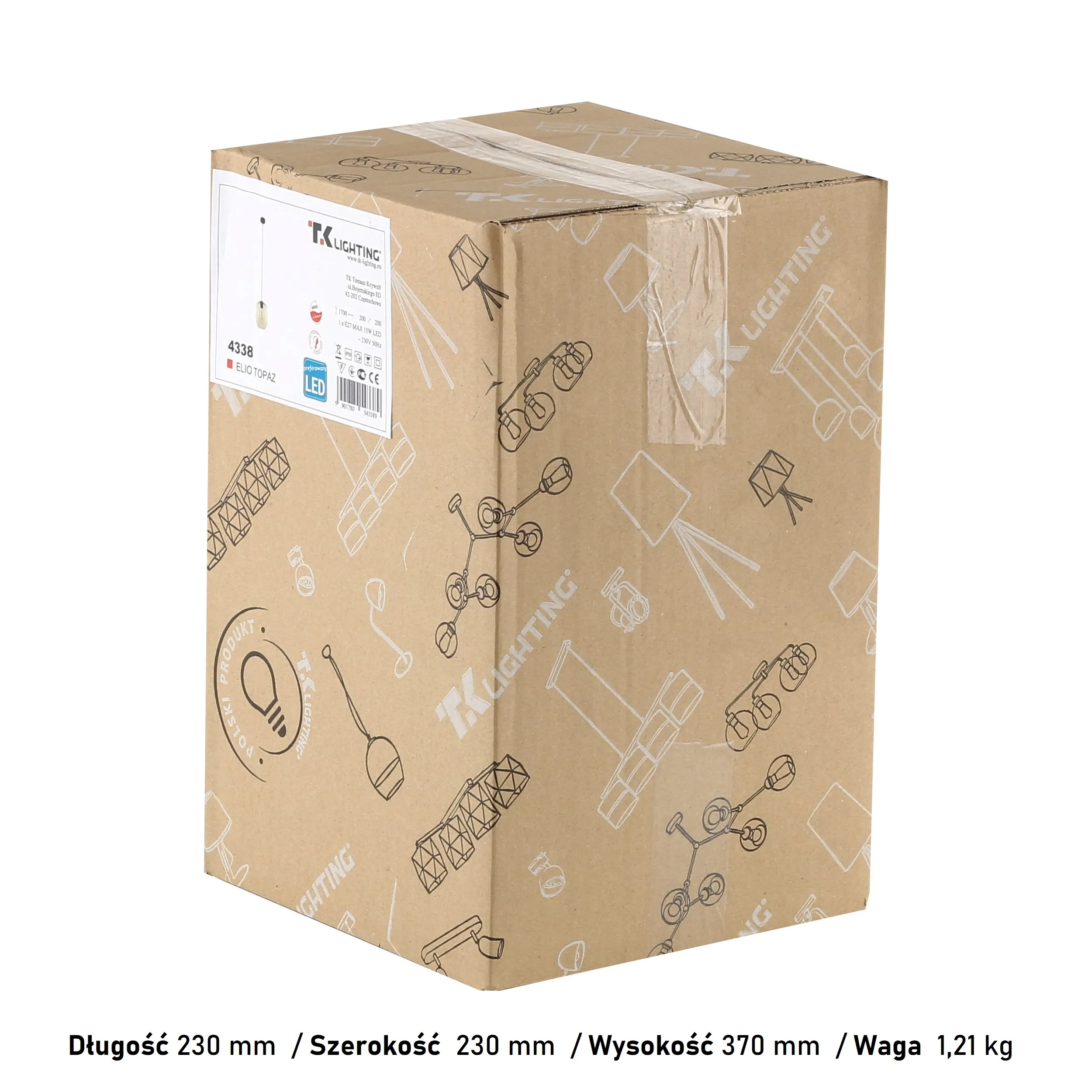 Lampa wisząca ELIO czarna z brązowym okrągłym szklanym kloszem 170x20cm - TK_4338