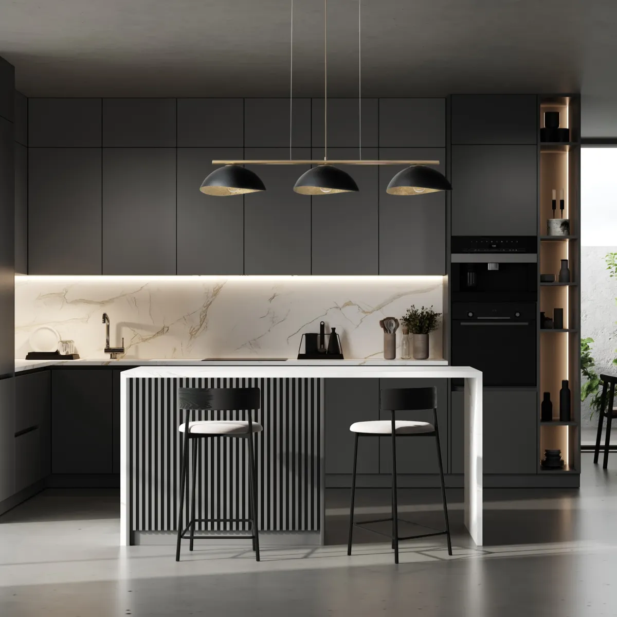 Lampa wisząca SOLAR 3 S czarno-złota - SI_40573