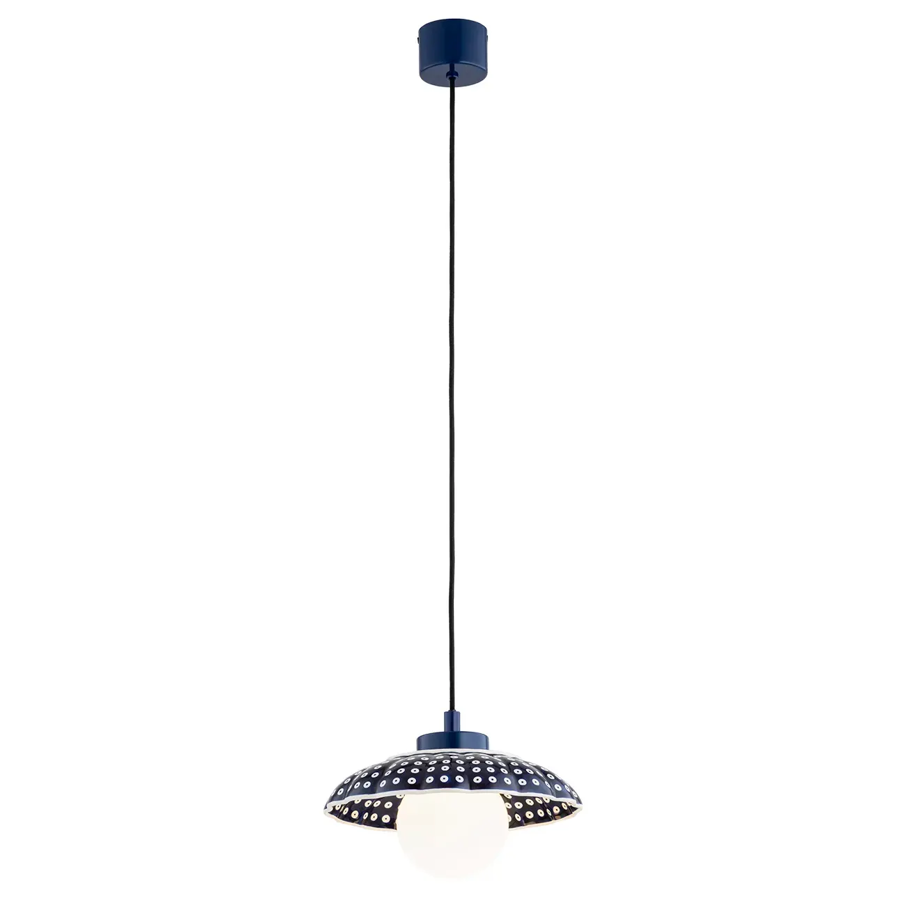 Lampa wisząca muszla BOLL ceramika bolesławiecka granatowy — zdjęcie 2