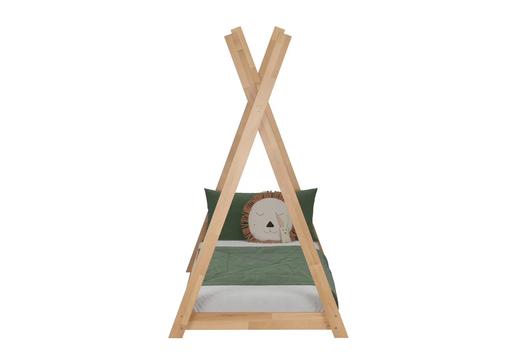 Łóżko drewniane tipi TENT 90x200 bukowe naturalne - LTENTBUK90