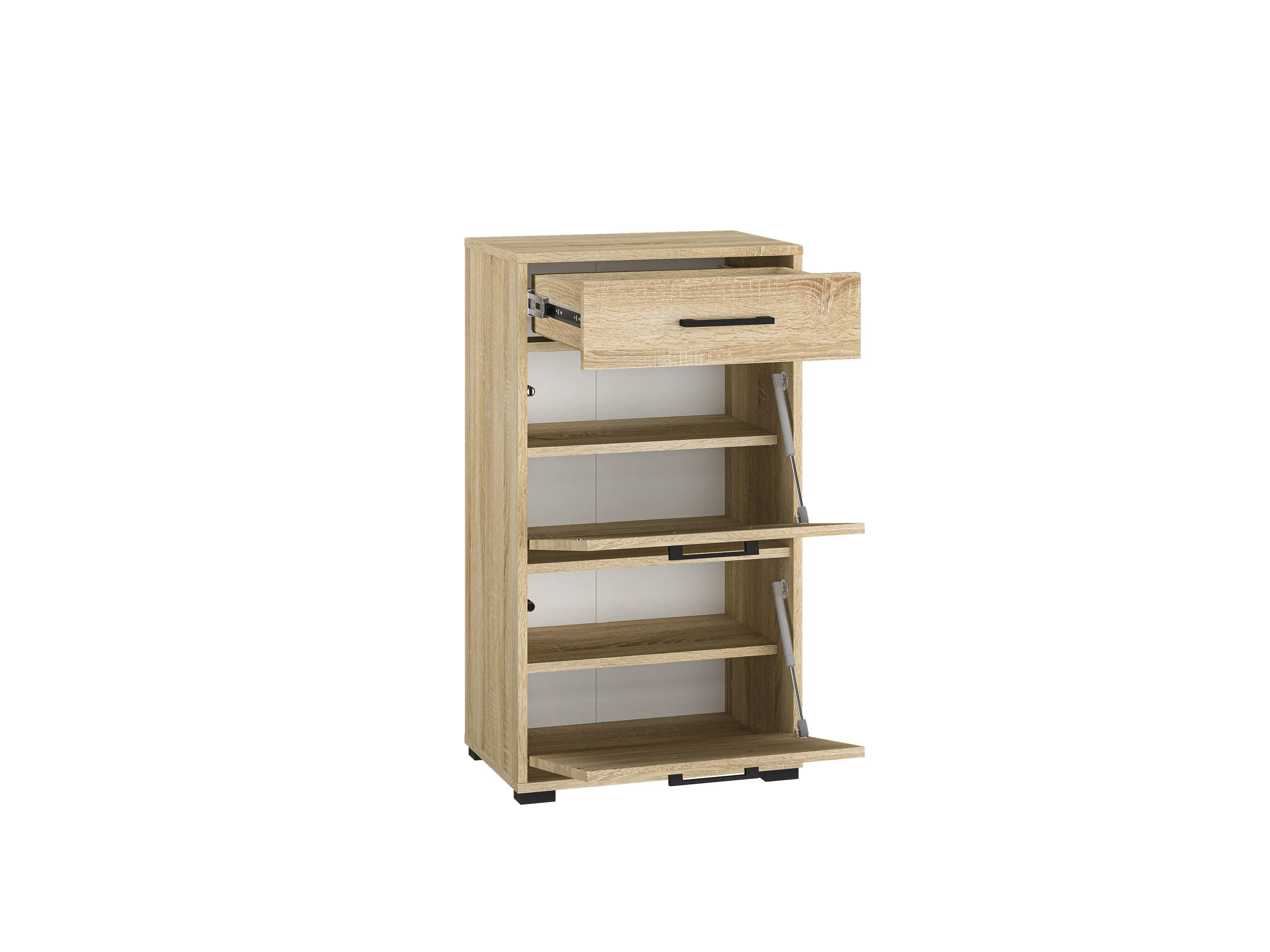 Szafka na buty z szufladą i 2 klapami Caro 09 Sonoma jasna 90x50x34 — zdjęcie 18