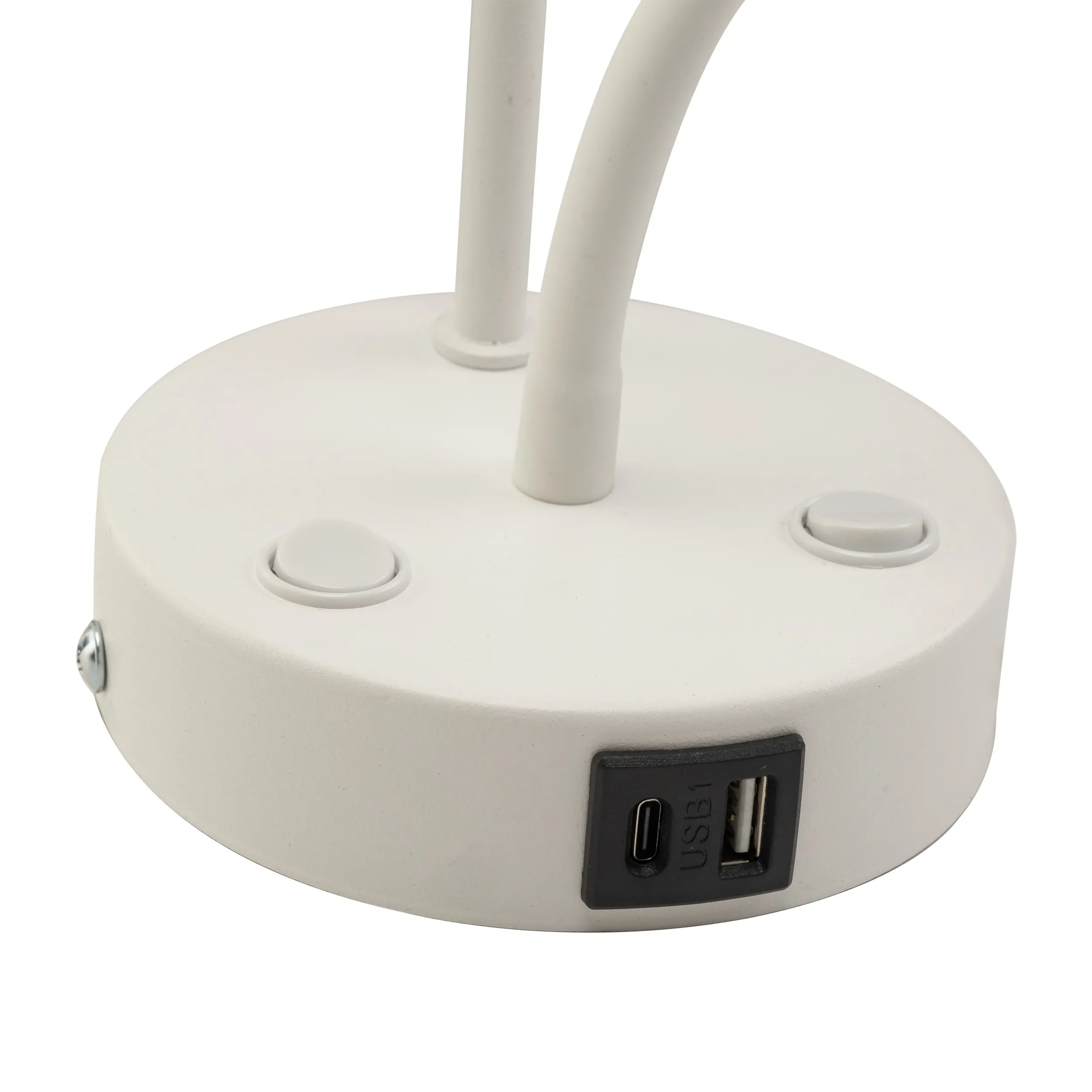 Kinkiet MAJA biały z regulowaną lampką do czytania niezależnymi włącznikami oraz gniazdami USB-A oraz USB-C 50x40x19cm - TK_10204