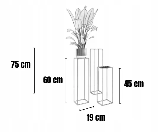 Kwietnik stojący metalowy z siatką RENES S czarny - LD_TZ000040
