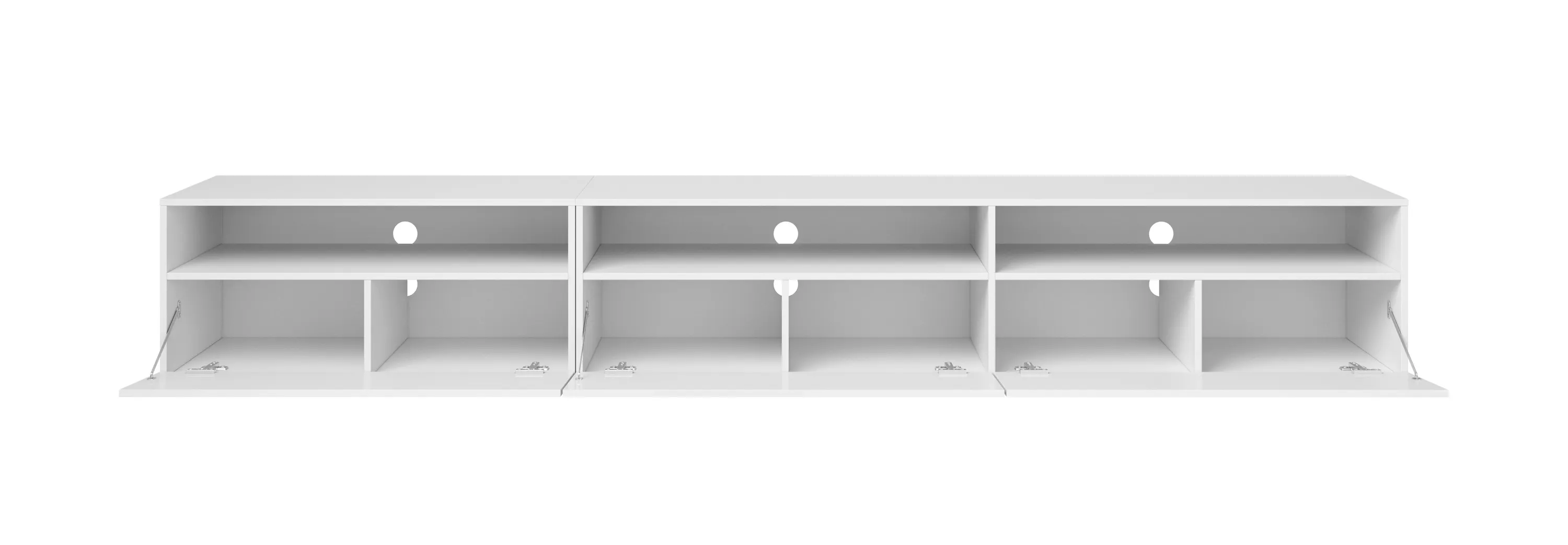 Szafka RTV BAROS 40 trzydrzwiowa stojąca wisząca biała 270x41x40cm — zdjęcie 4