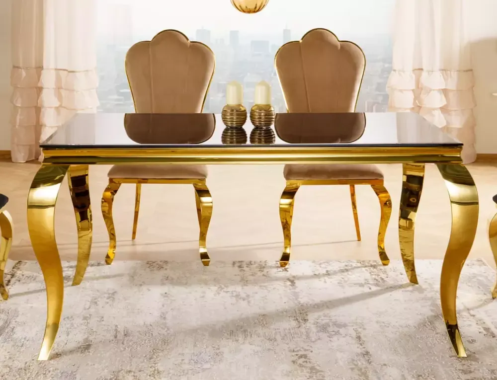 Stół jadalniany PRINCE 150x90 czarno-złoty - PRINCECZL150