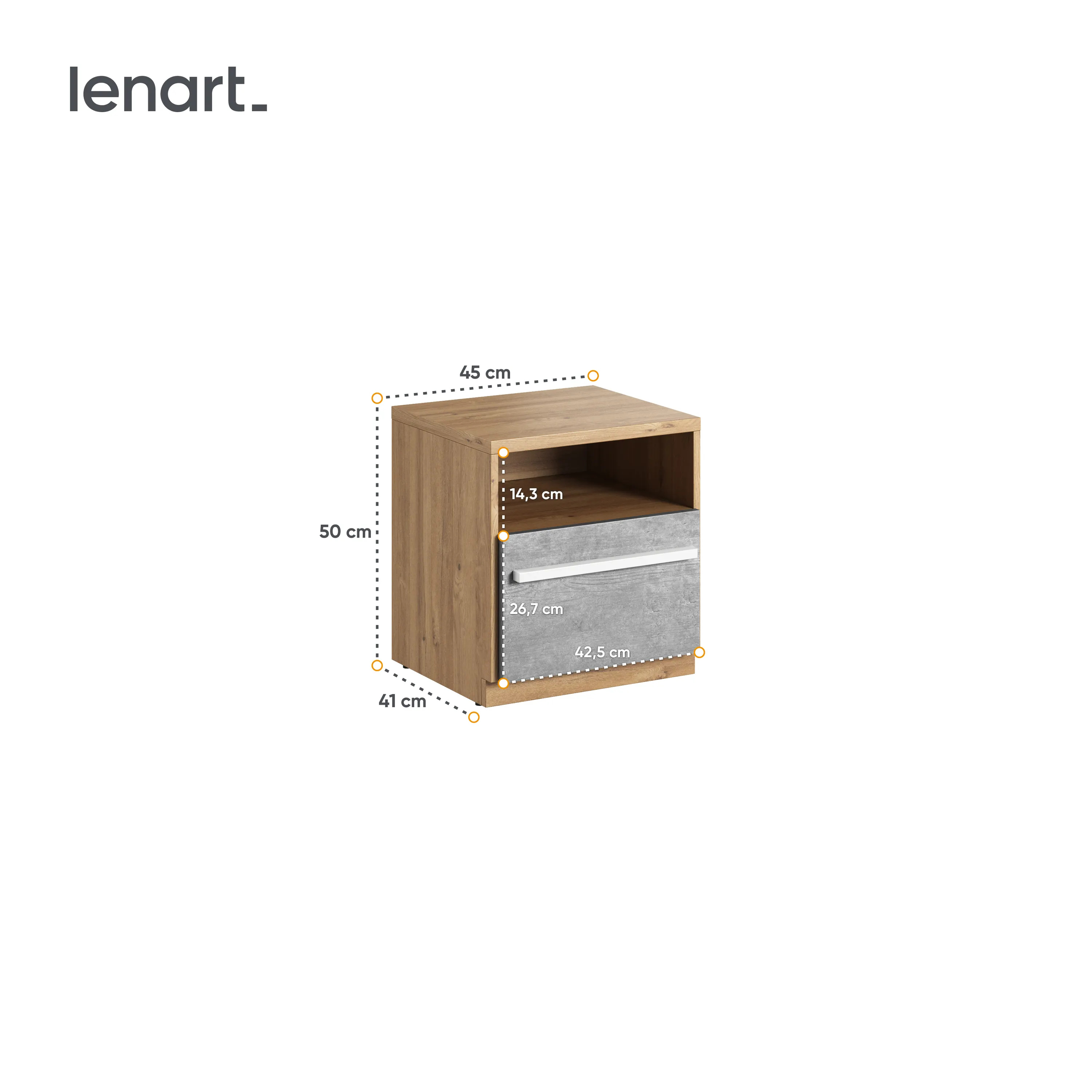 Szafka nocna Plano PN-09 dąb nash - PN9DBB