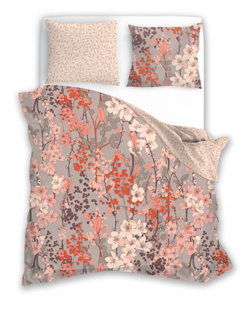 Pościel komplet FLOVERY 003 bawełna 220X200+2X70X80 wielokolorowy Poduszka, Wystrój domu, płótno