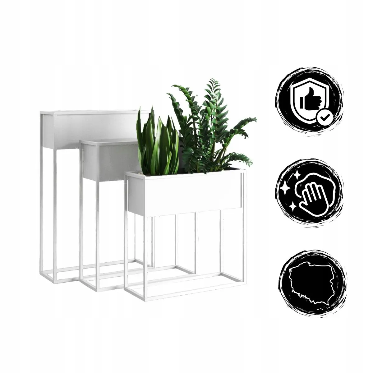 DONICZKA-osłonka na donice metalowa MARSYLIA S biała - LD_TZ000108