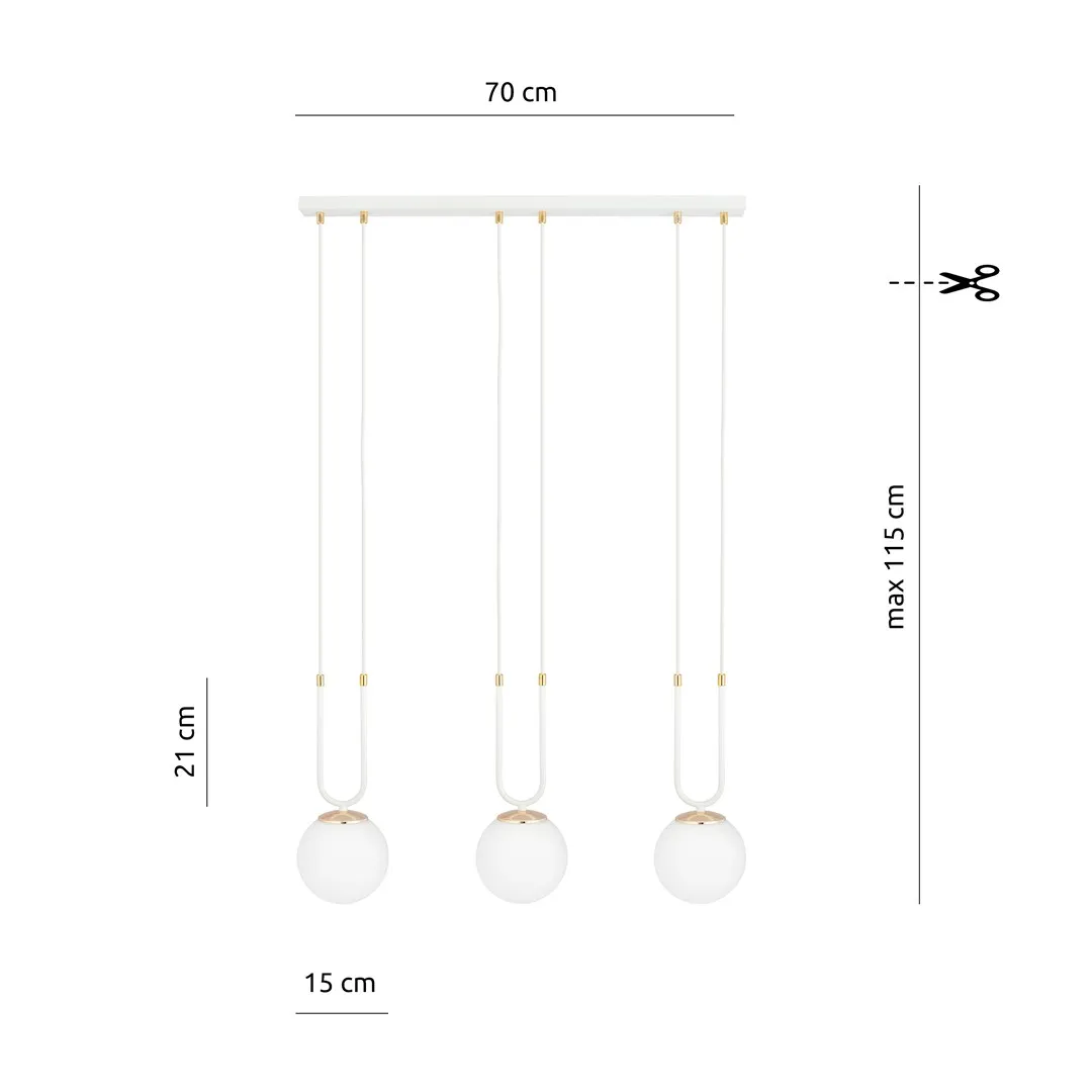 Lampa wisząca GLAM 3 biały — zdjęcie 7