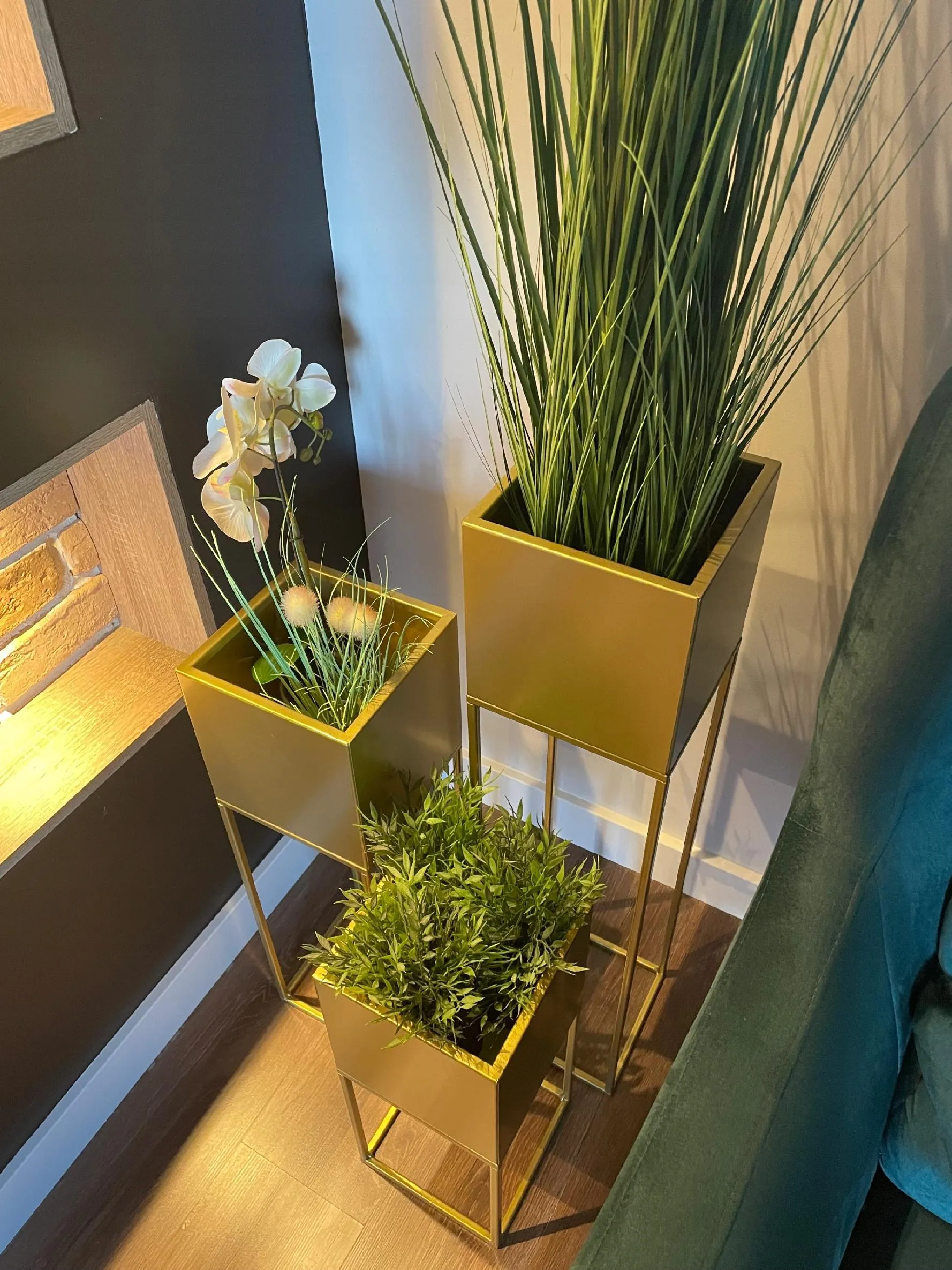 DONICZKA-osłonka na donice metalowa LORIENT L złota - LD_TZ000069