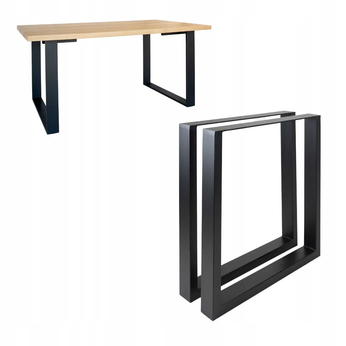Nogi metalowe do stołu stelaż pod blat MATARO zestaw 2 szt. 72x72x8 czarne