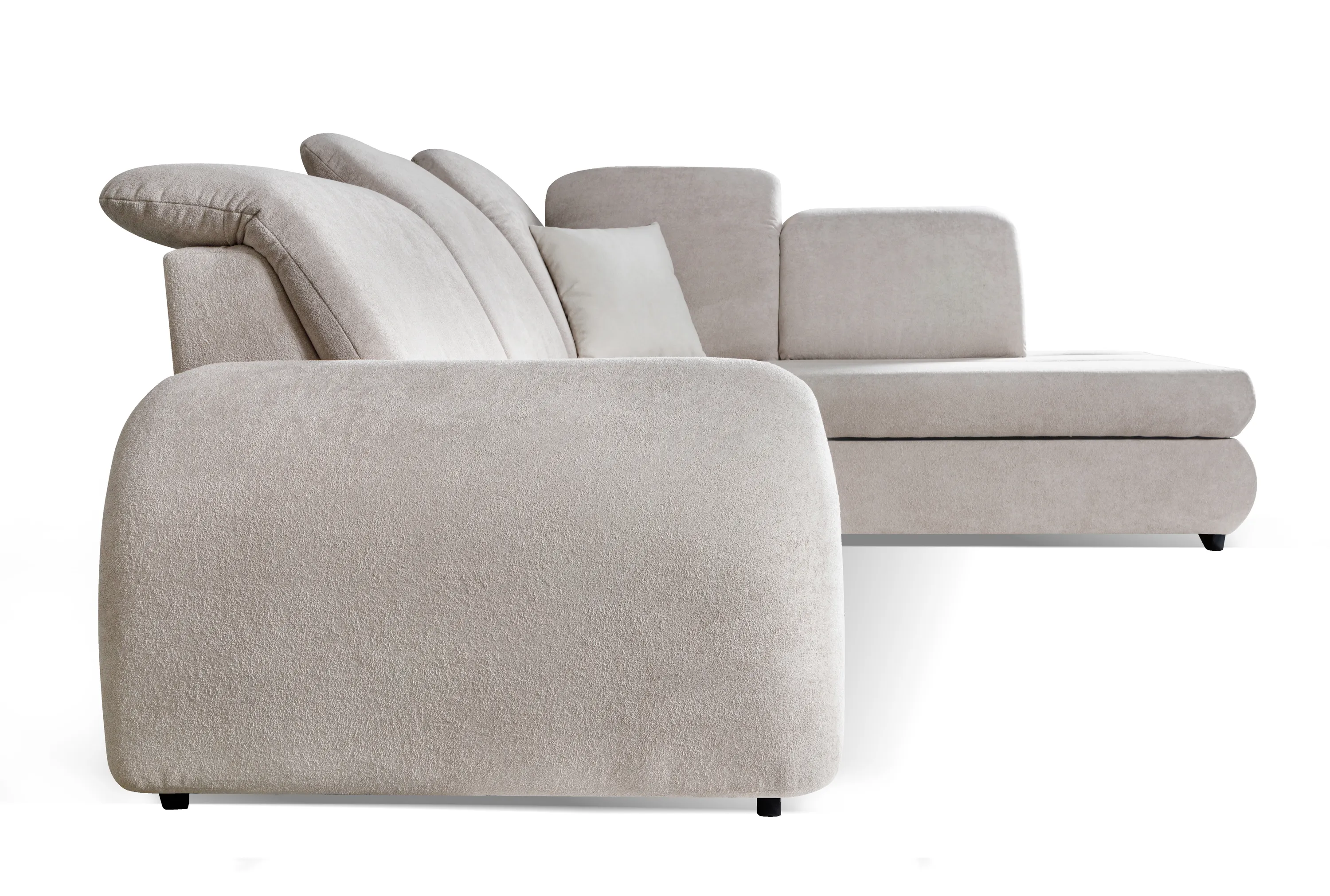 Narożnik prawostronny ONNY z ruchomymi zagłówkami Gerra 15 - szarobeżowy - ONNY_NA_GERRA15_P