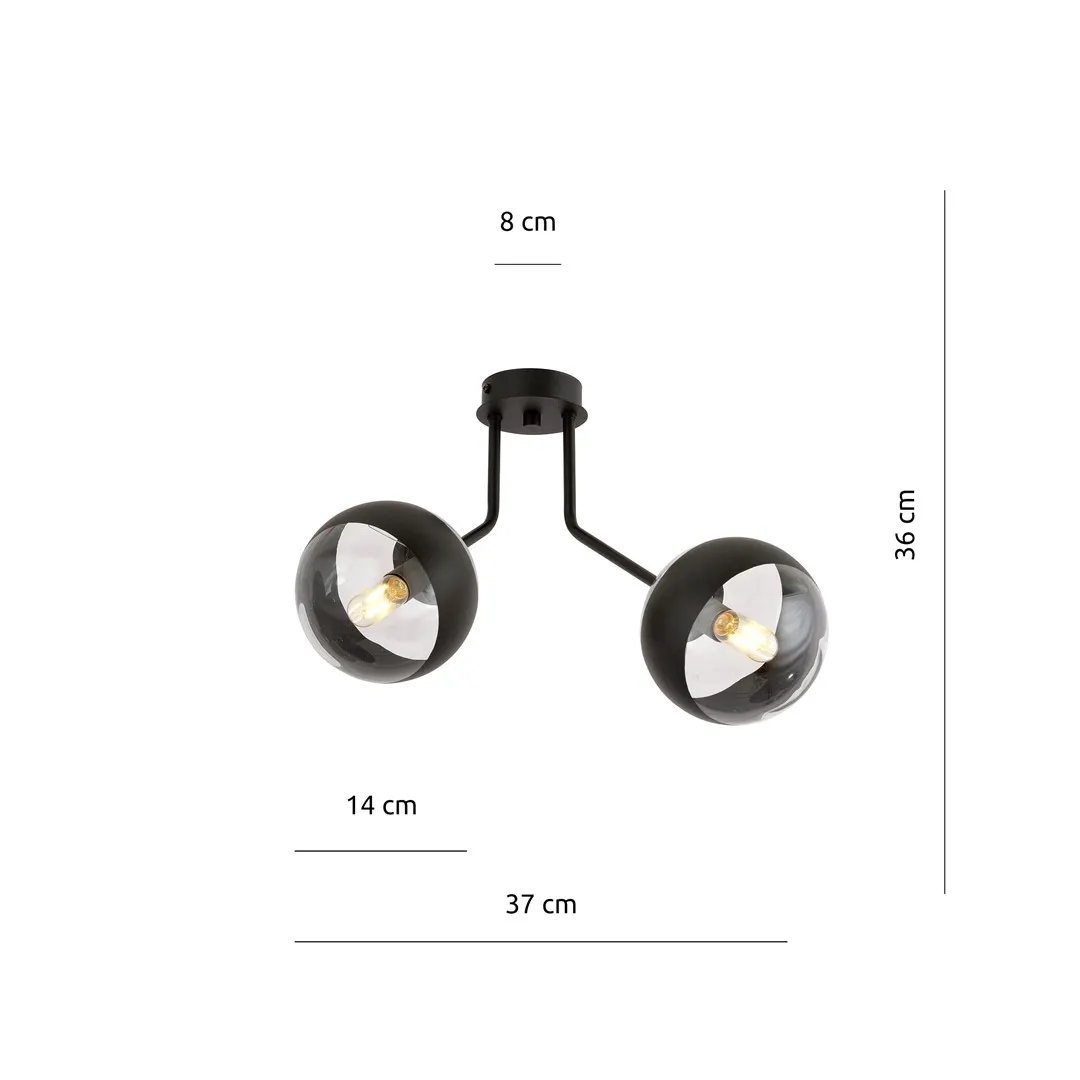 Lampa sufitowa NOVA Czarny 1139/2 - 1139/2