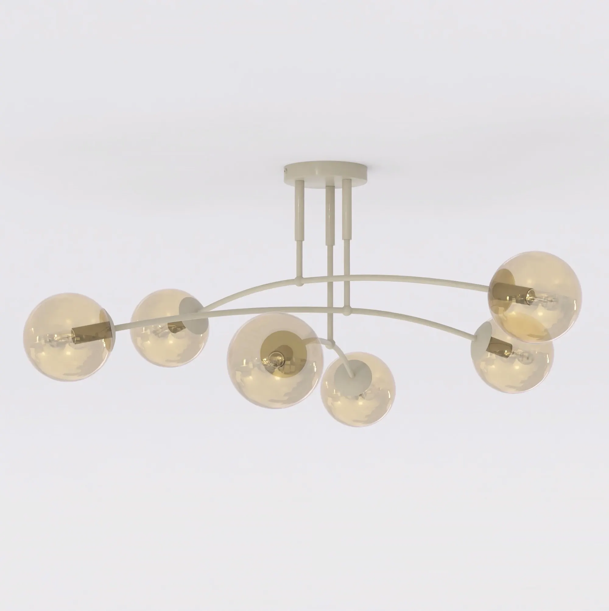 Lampa sufitowa PREGOS 6 MOKKA AMBER beżowa miodowy