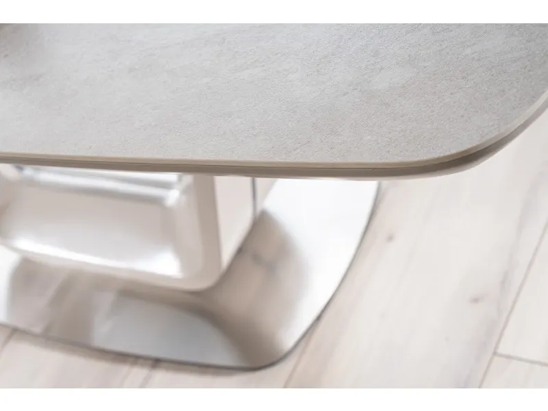 Stół rozkładany ARMANI CERAMIC 90x160(220) szary mat stelaż czarny MDF+ stal szczotkowana - ARMANISZ160