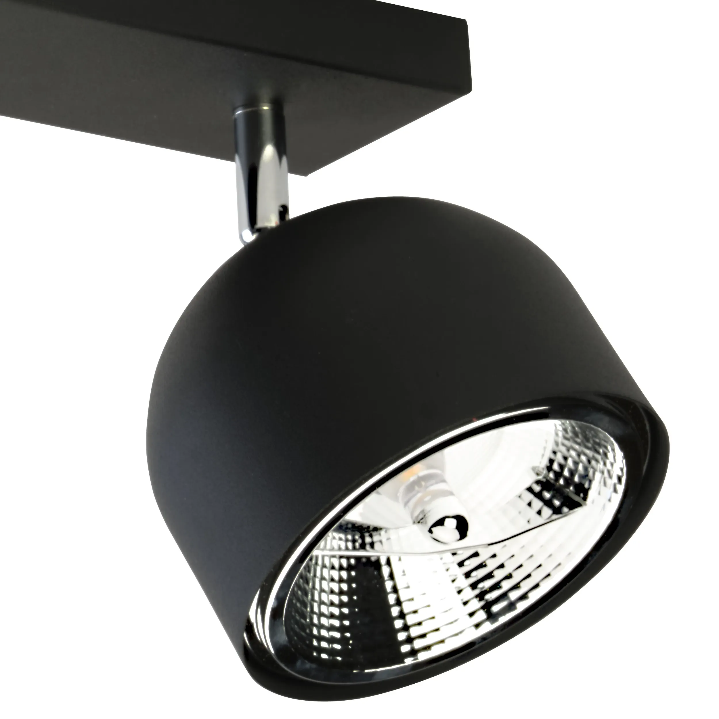 Lampa sufitowa ALTEA czarna regulowana na listwie metalowej + żarówki 47x22x17cm - TK_6518