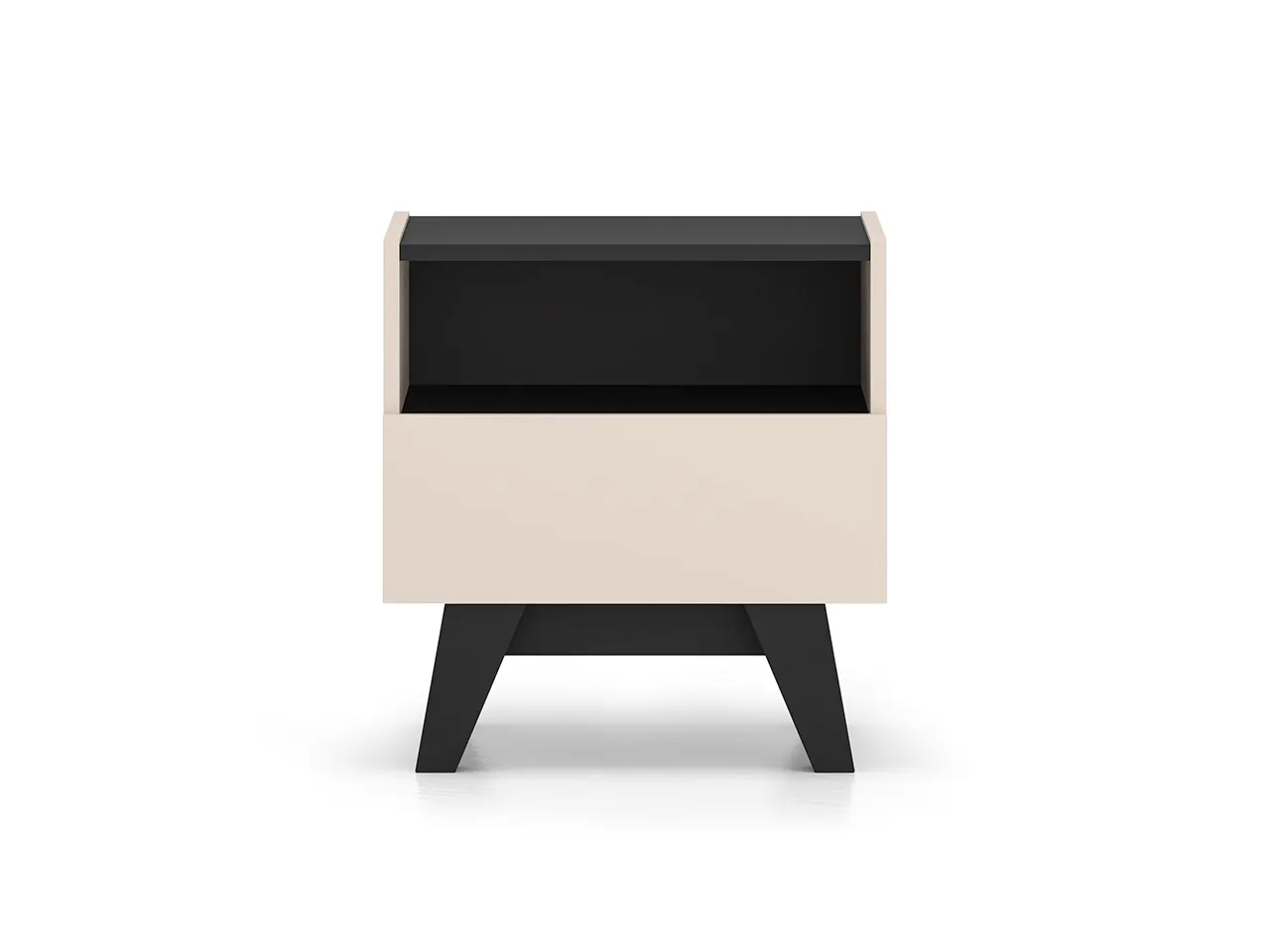 Szafka nocna z szufladą FRESHION 53x50 beżowo - czarna - 1FRES06-001